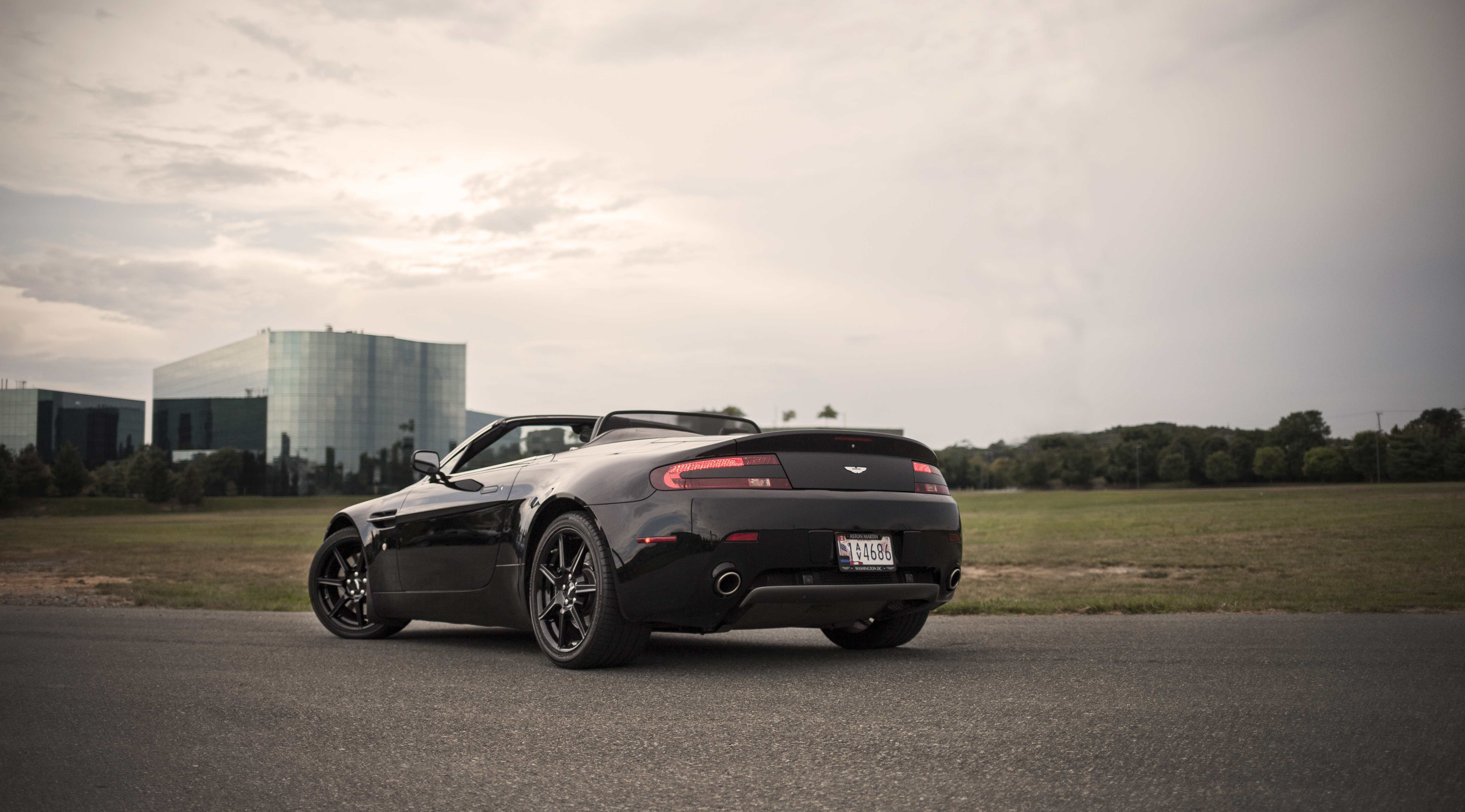 Aston-martin Car Black Road Asphalt