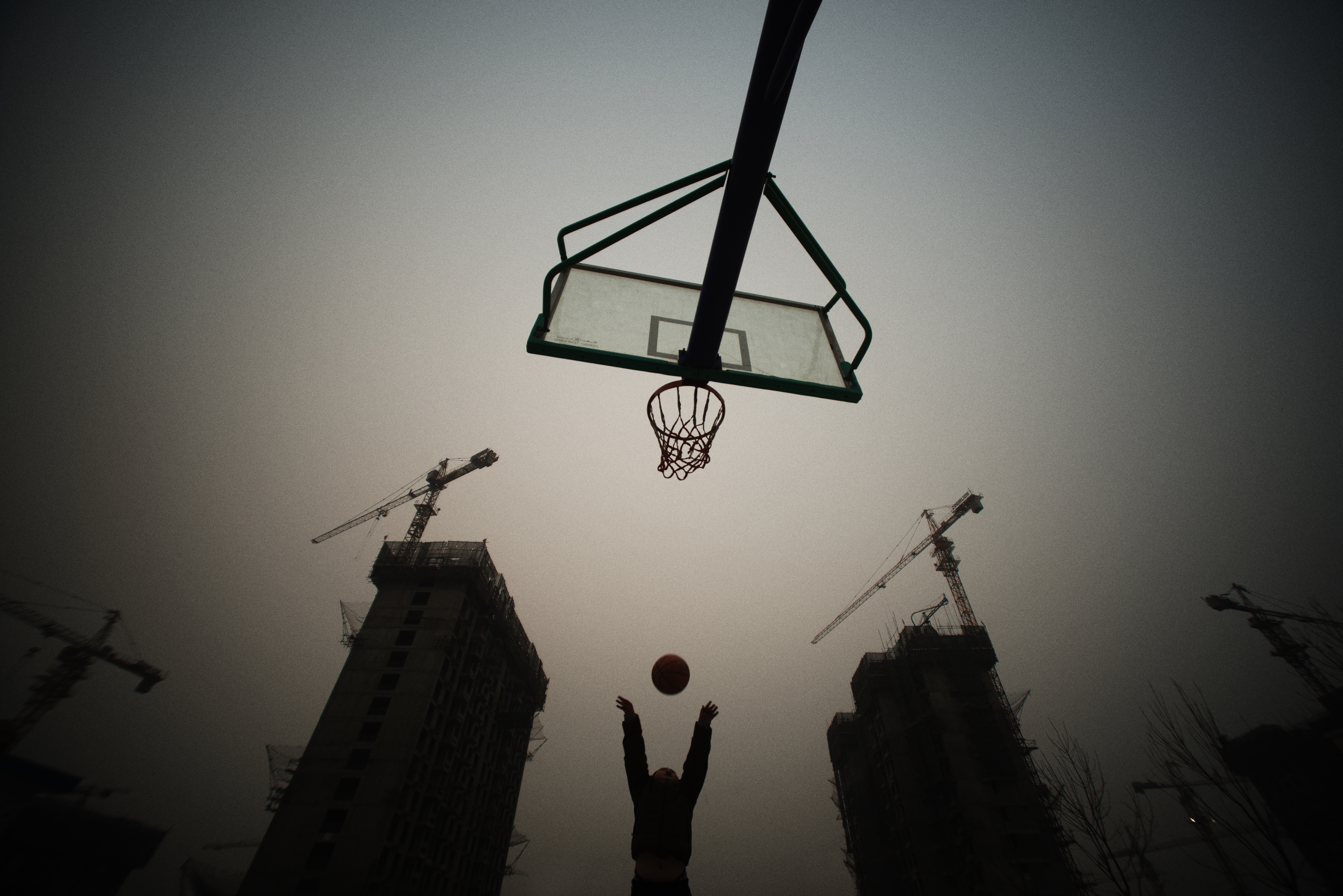 Basketball-hoop Basketball Ball Silhouettes Dark