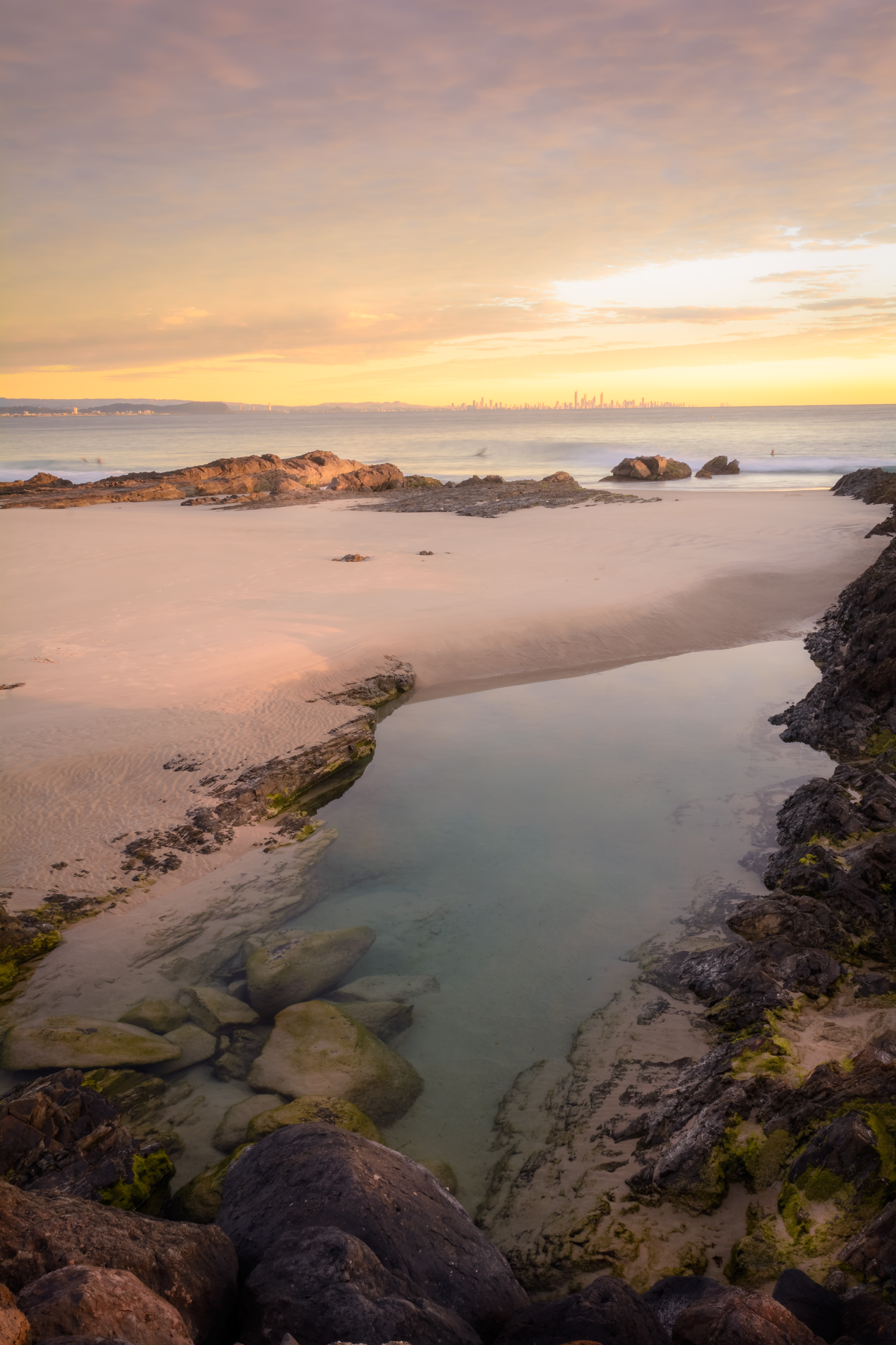 Beach Coast Sea Water Horizon Twilight