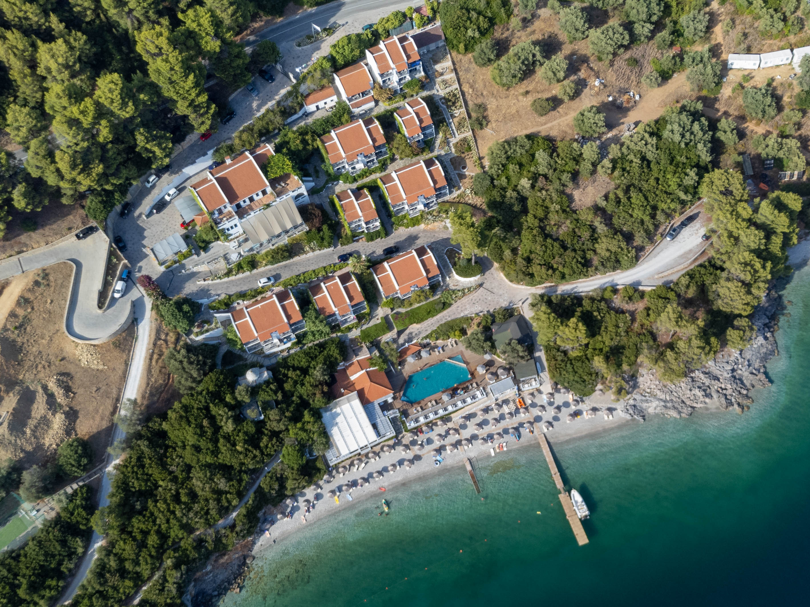 Beach Sea Houses Villas Aerial-view