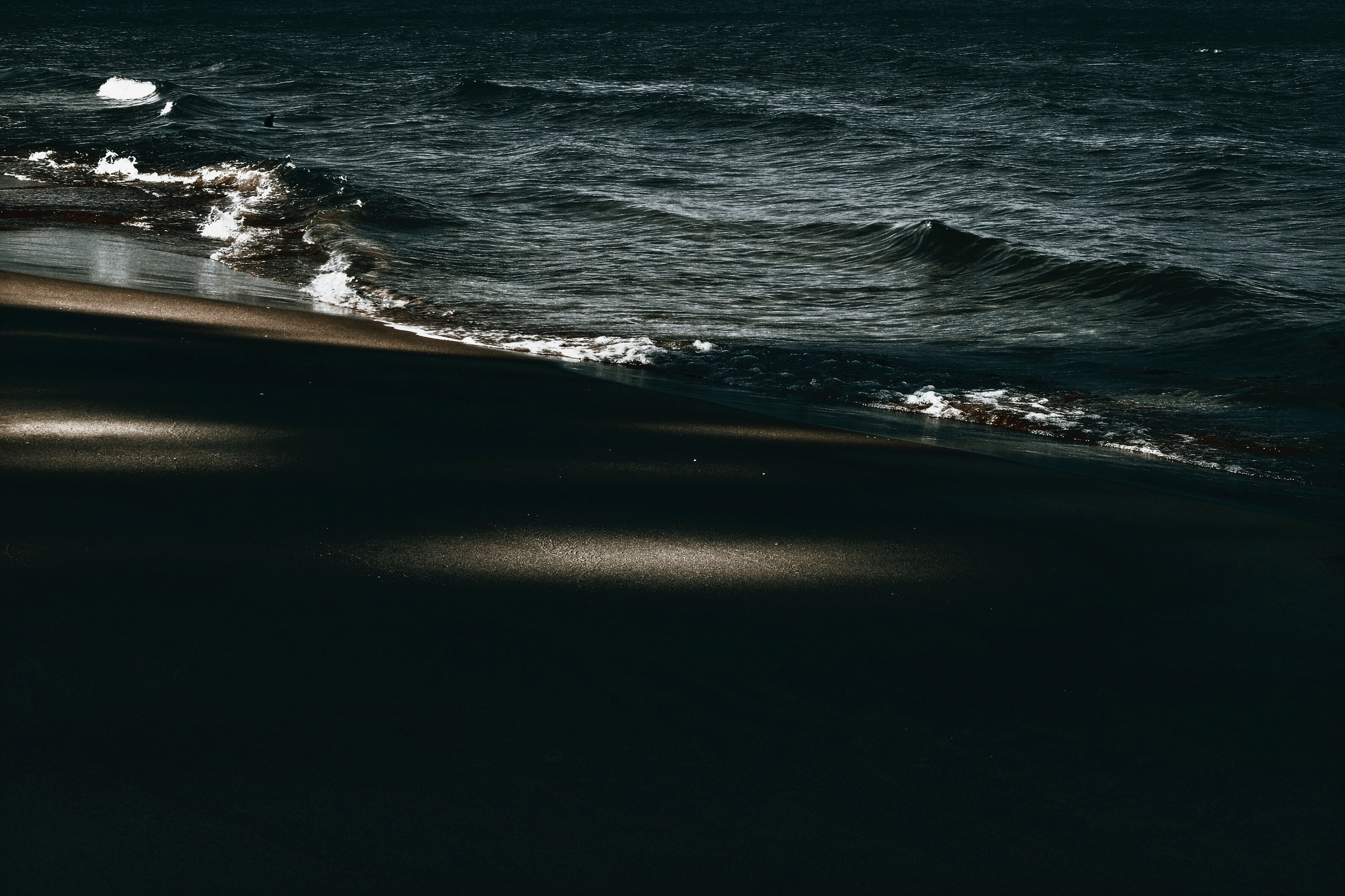 Beach Sea Waves Landscape Dark