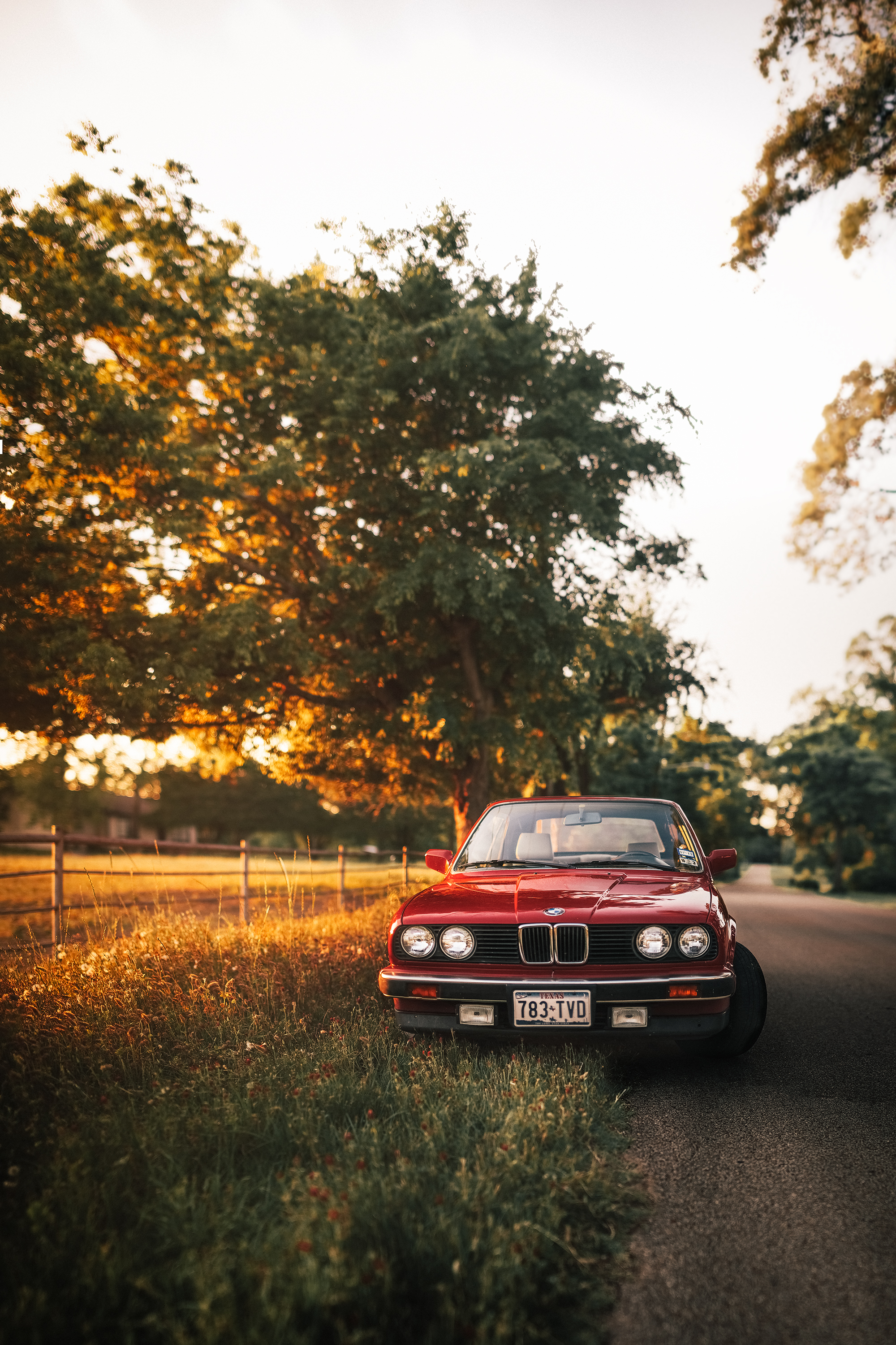 Bmw Car Red Retro Road