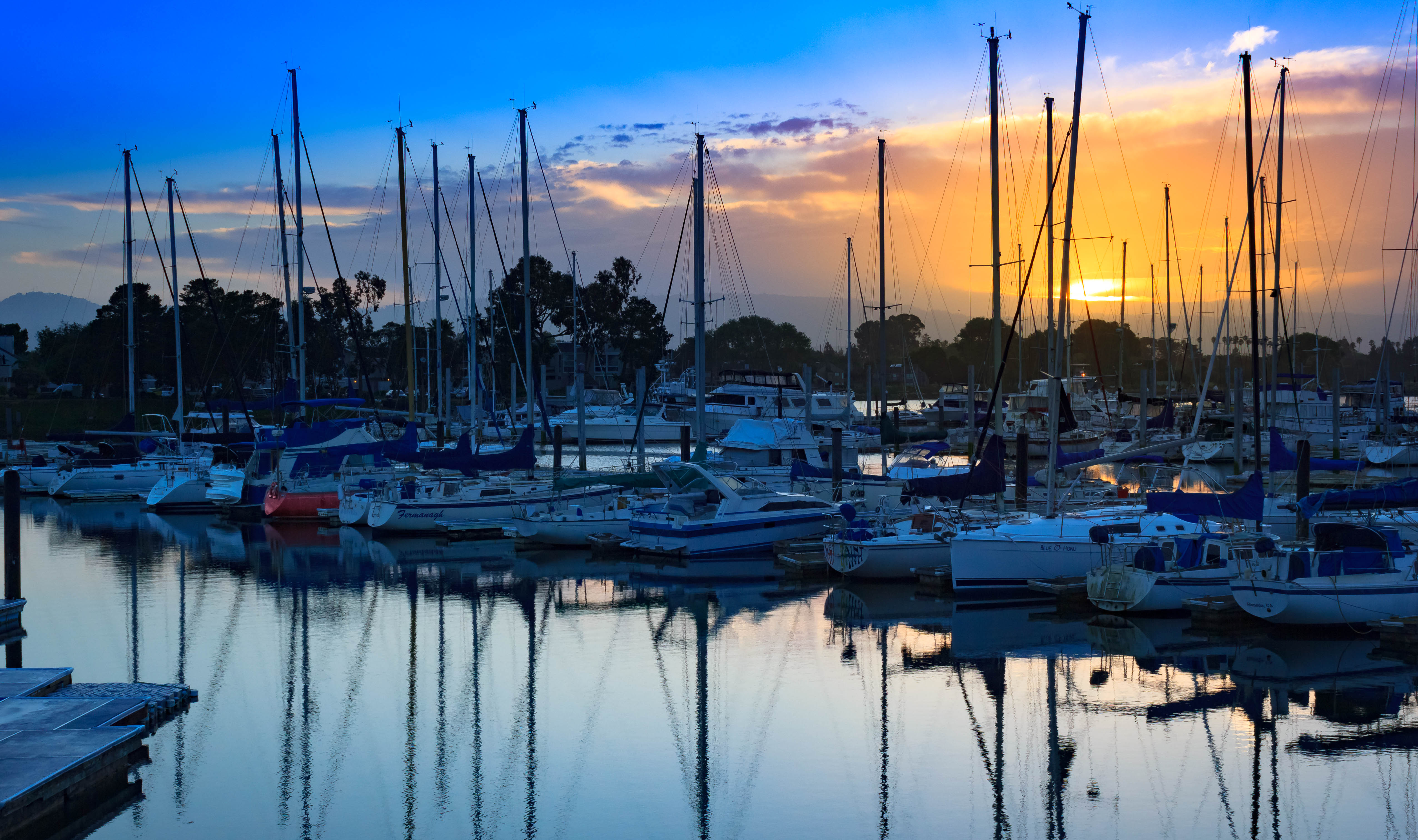 Boats Pier Water Twilight