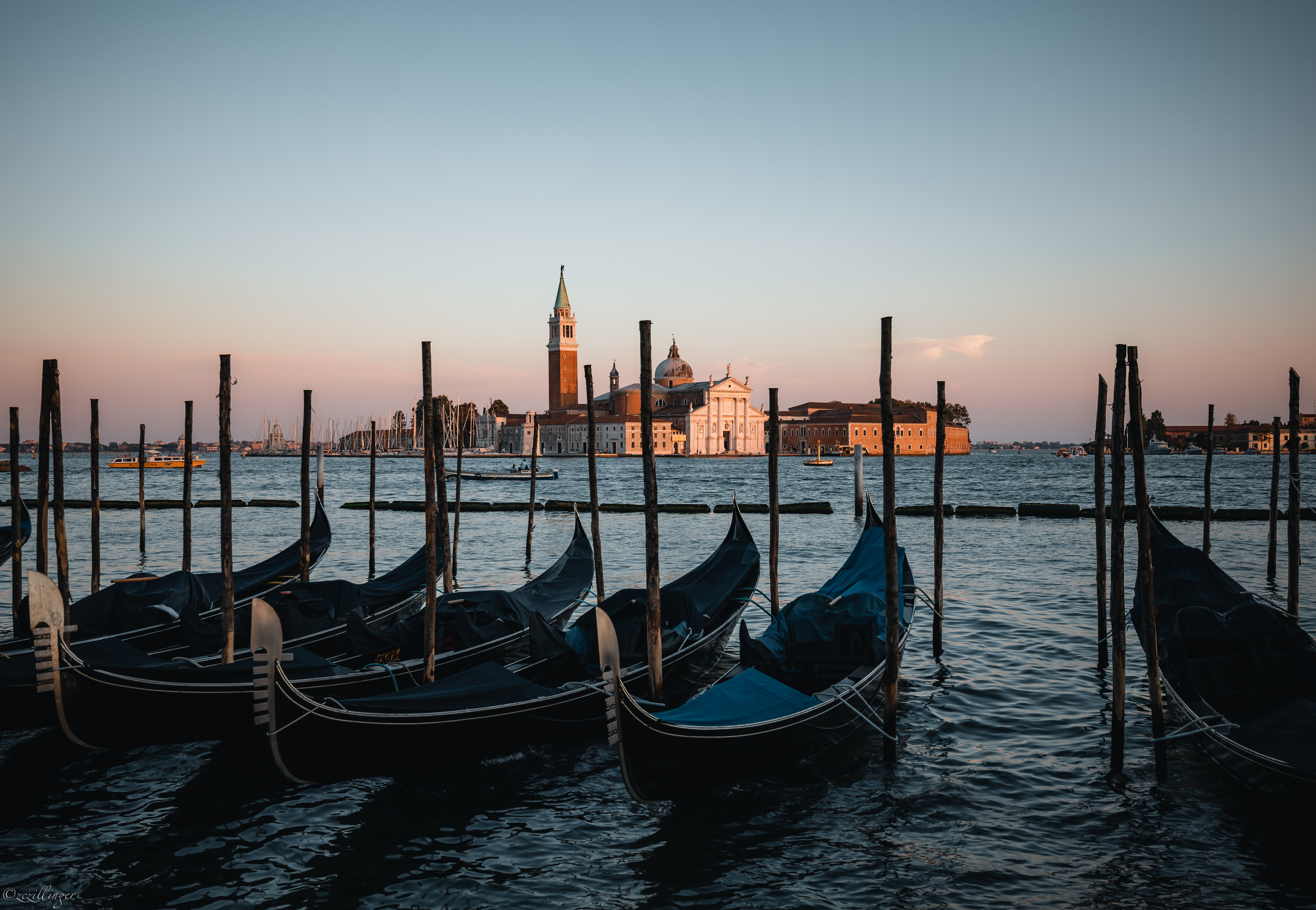 Boats Water Buildings Twilight Venice