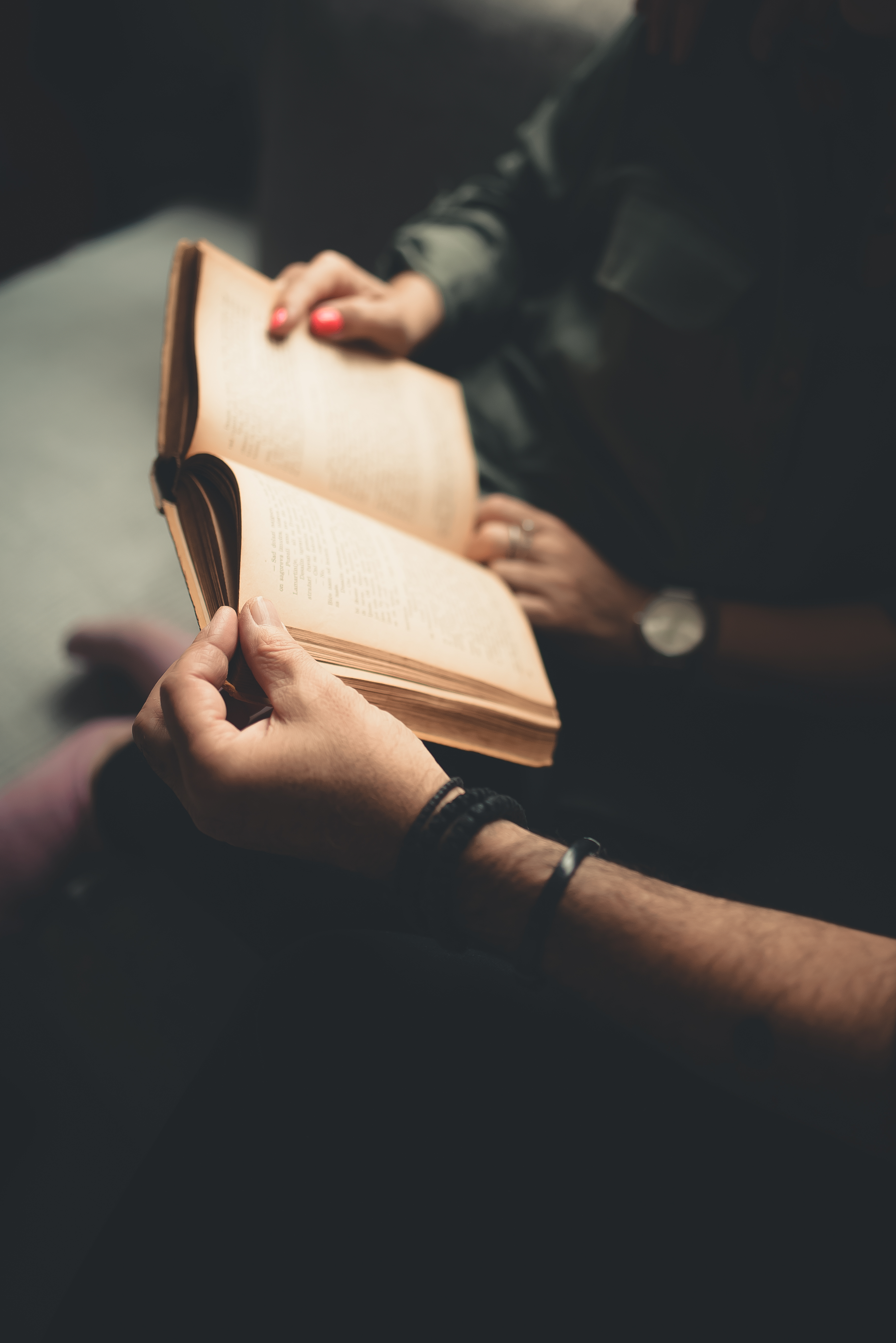 Book Pages Hands Reading Aesthetics