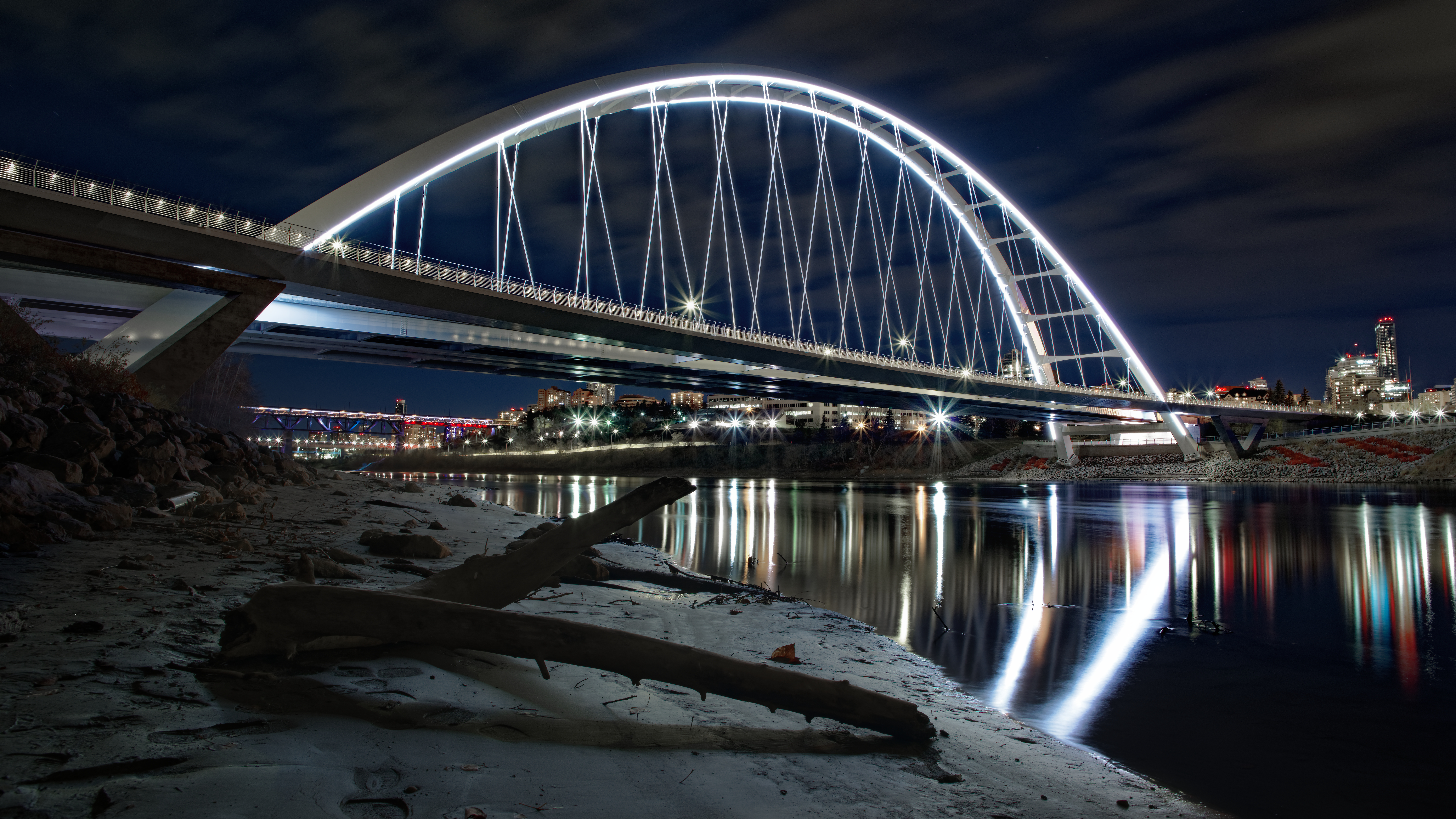 Bridge Water Backlight Reflection Dark
