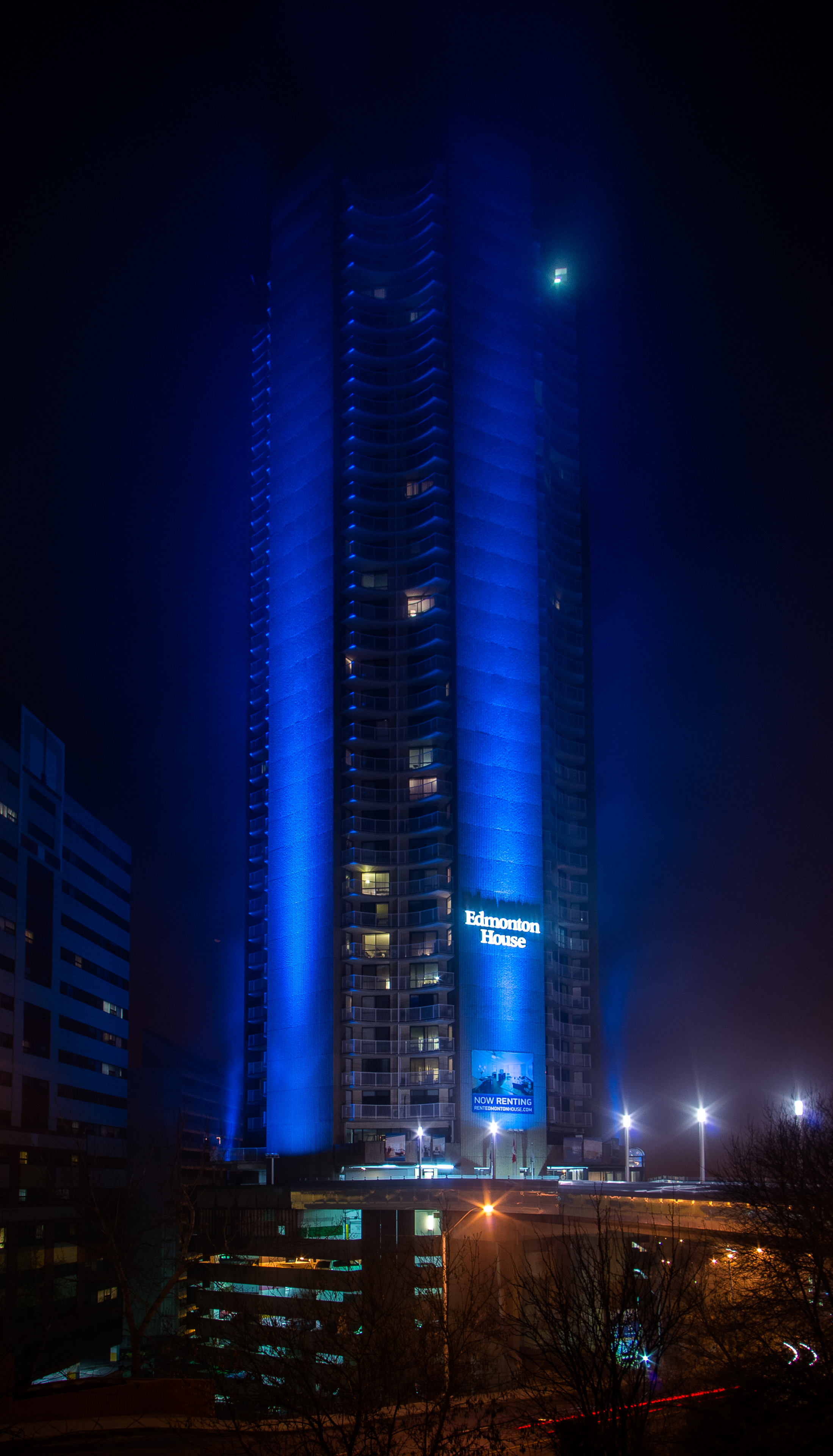 Building Architecture Backlight Blue Night Dark