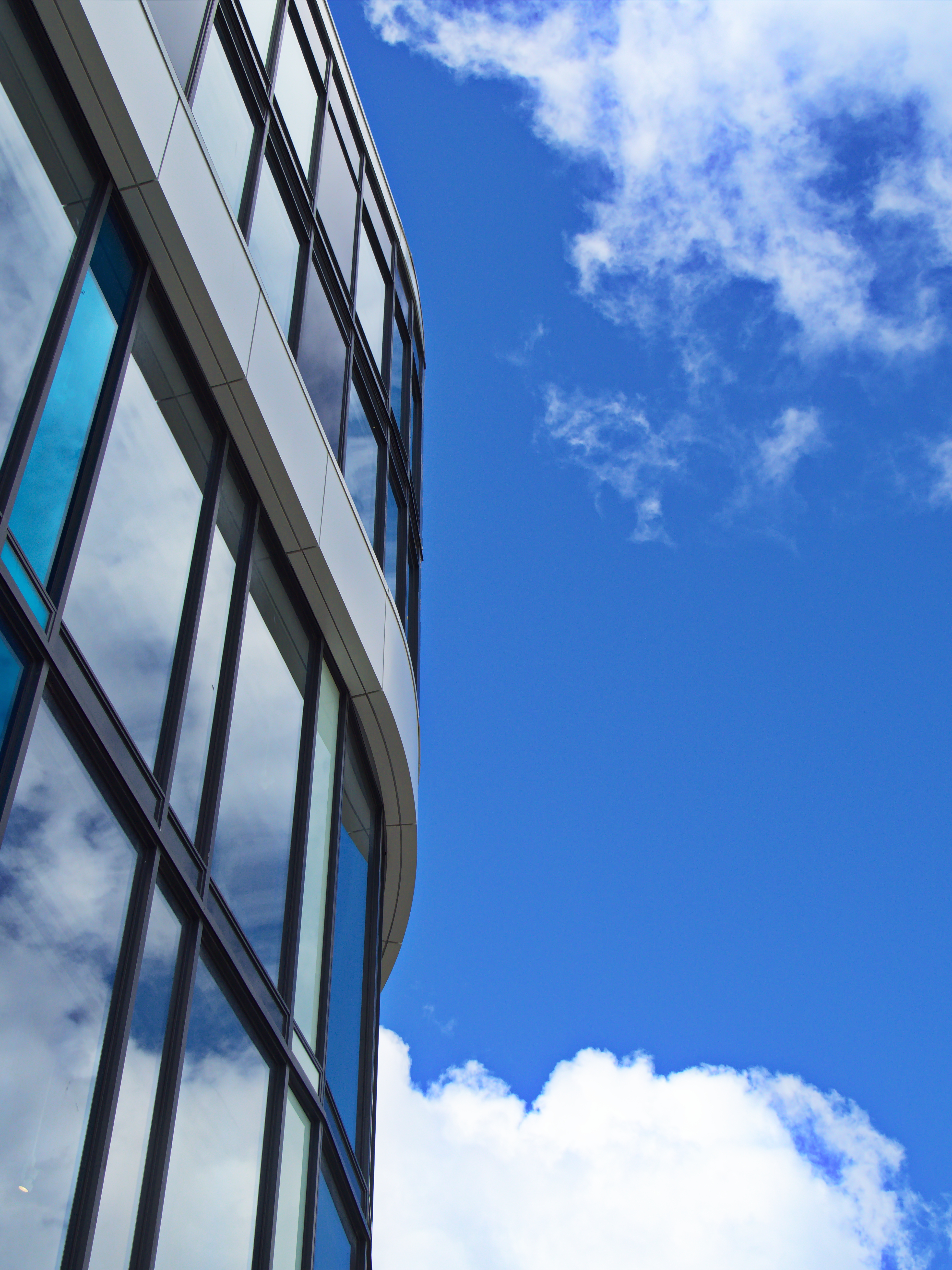 Building Architecture Glass Sky Blue Bottom-view