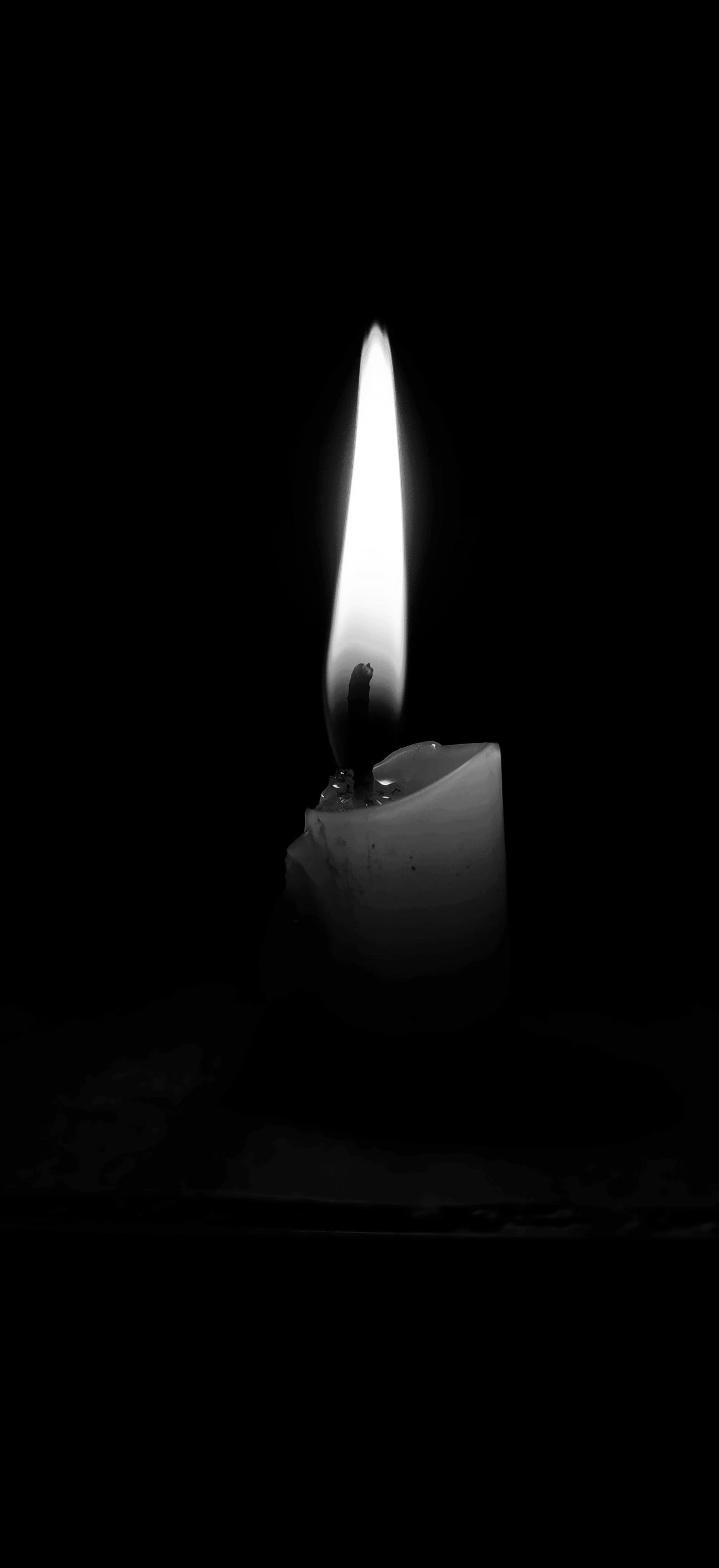 Candle Fire Black-and-white Black