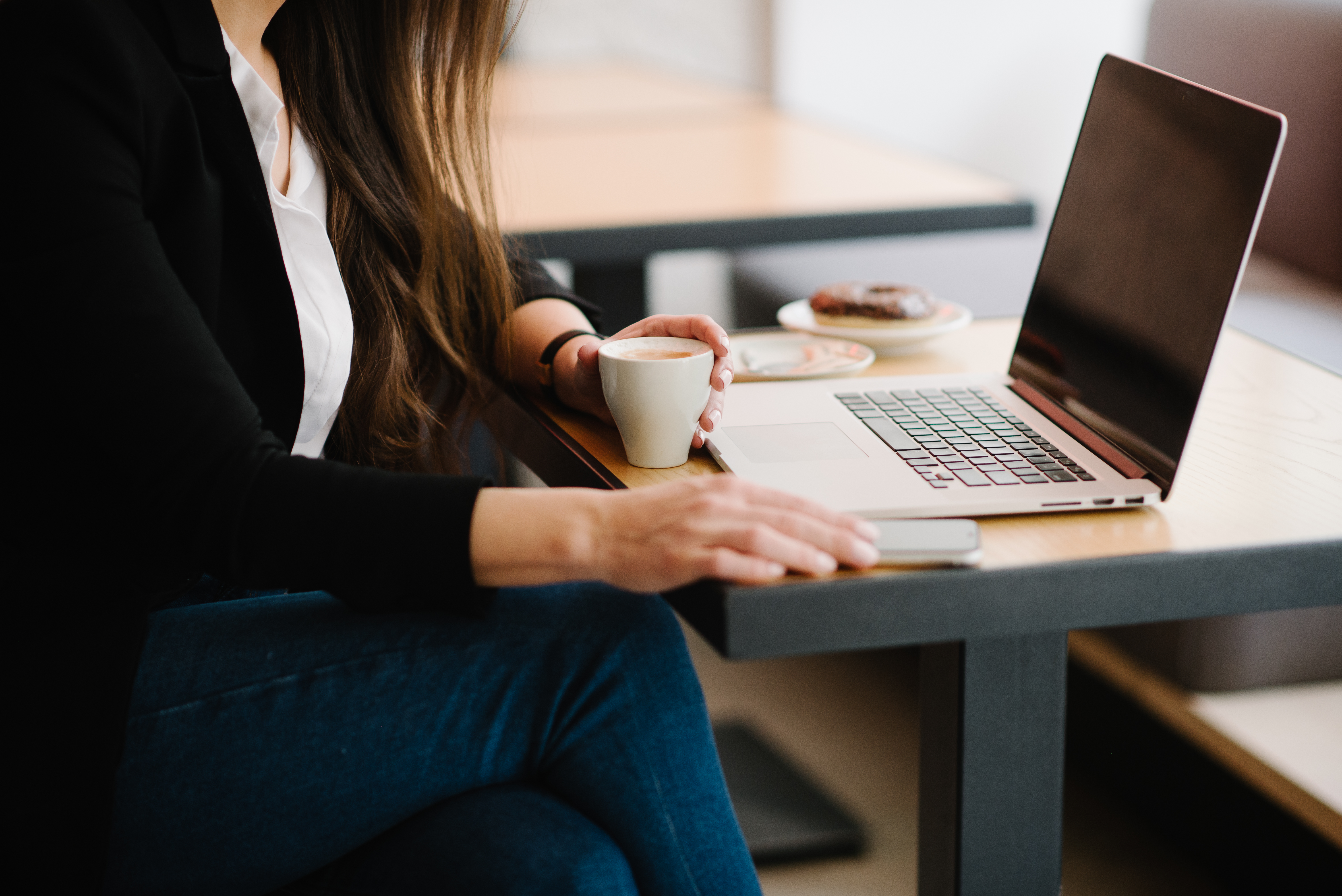 Cappuccino Coffee Mug Laptop Work