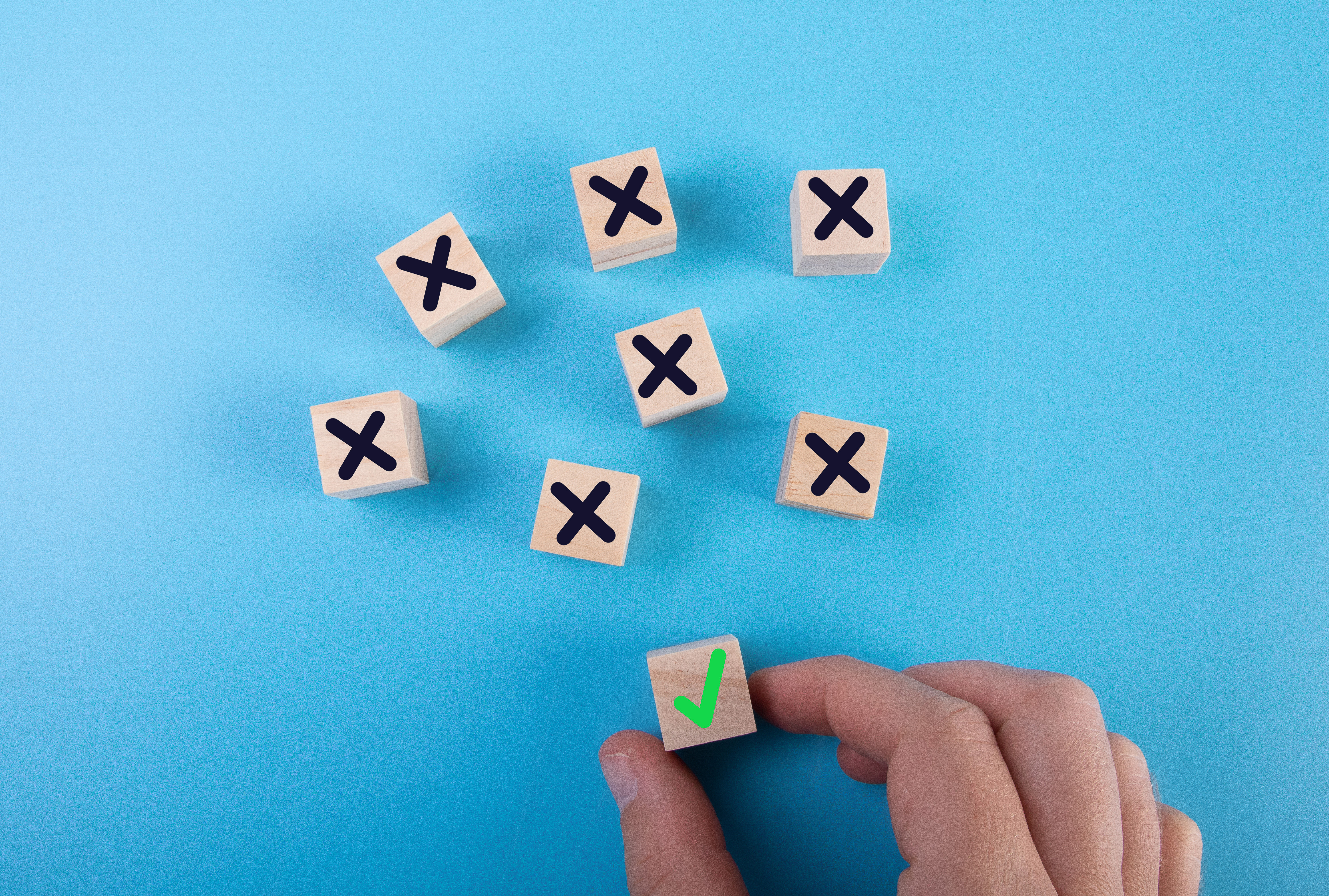 Choice Cubes Symbols Hand Blue