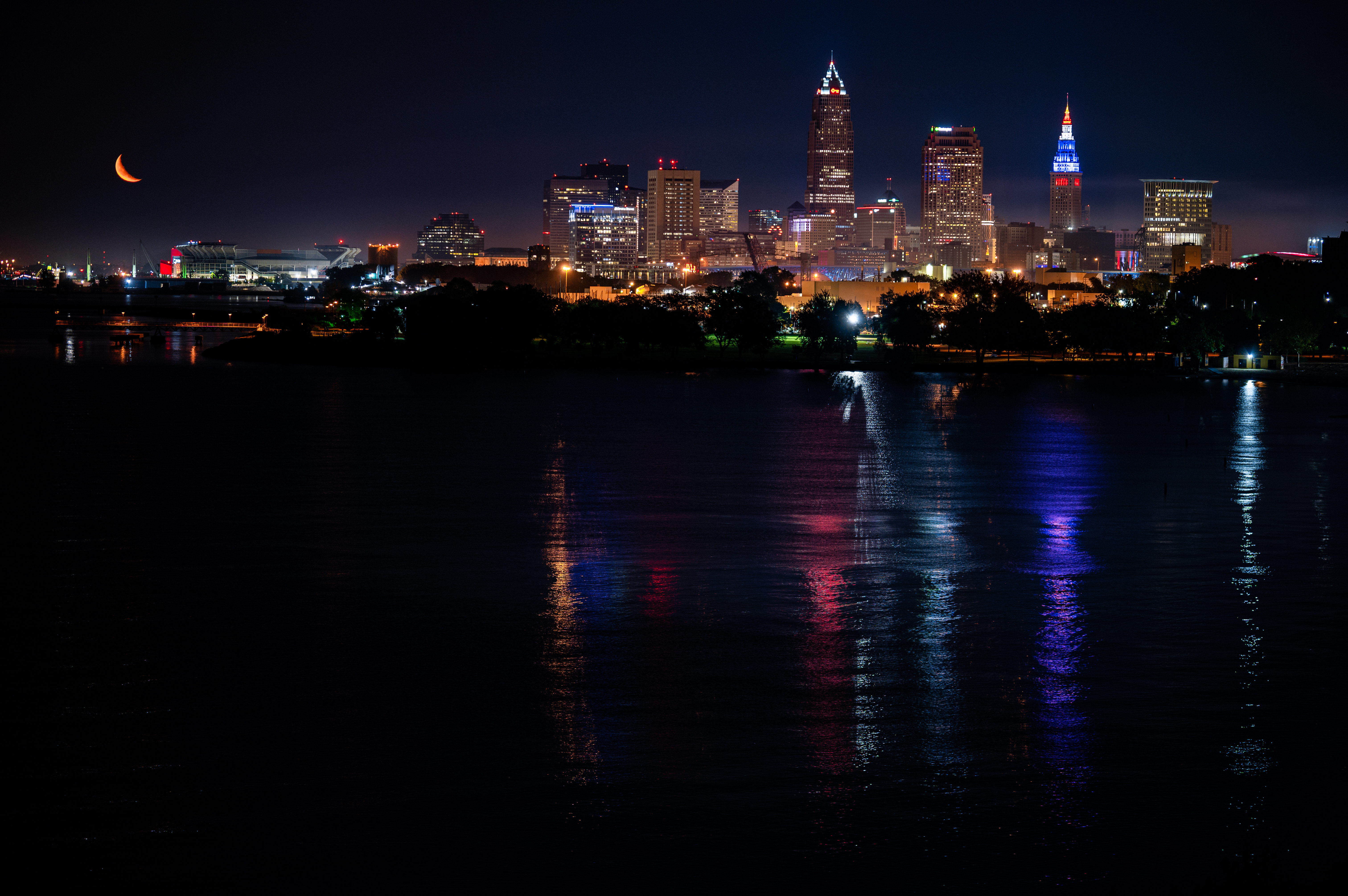 City Buildings Architecture Water Dark