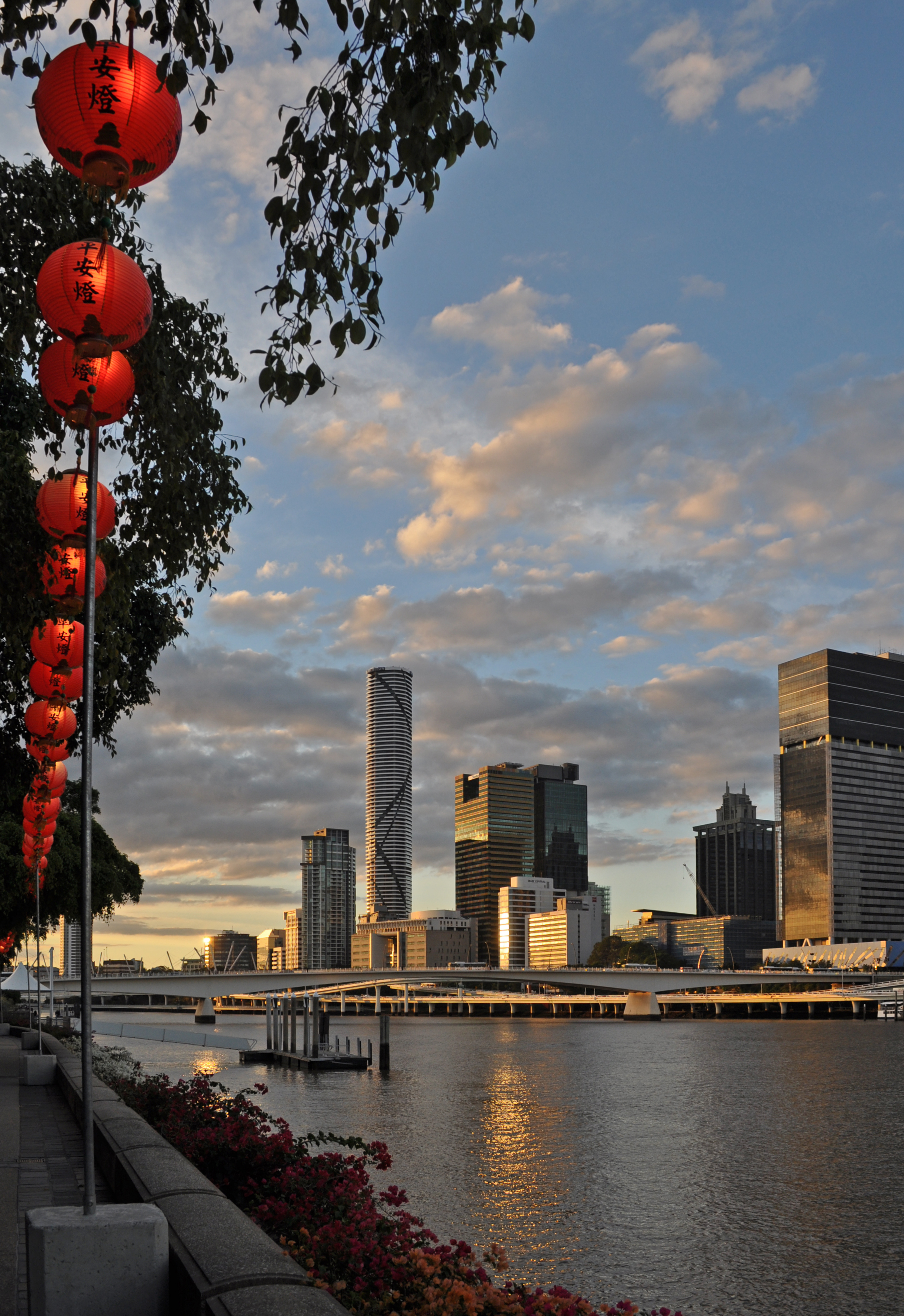 City Buildings Skyscrapers Architecture River