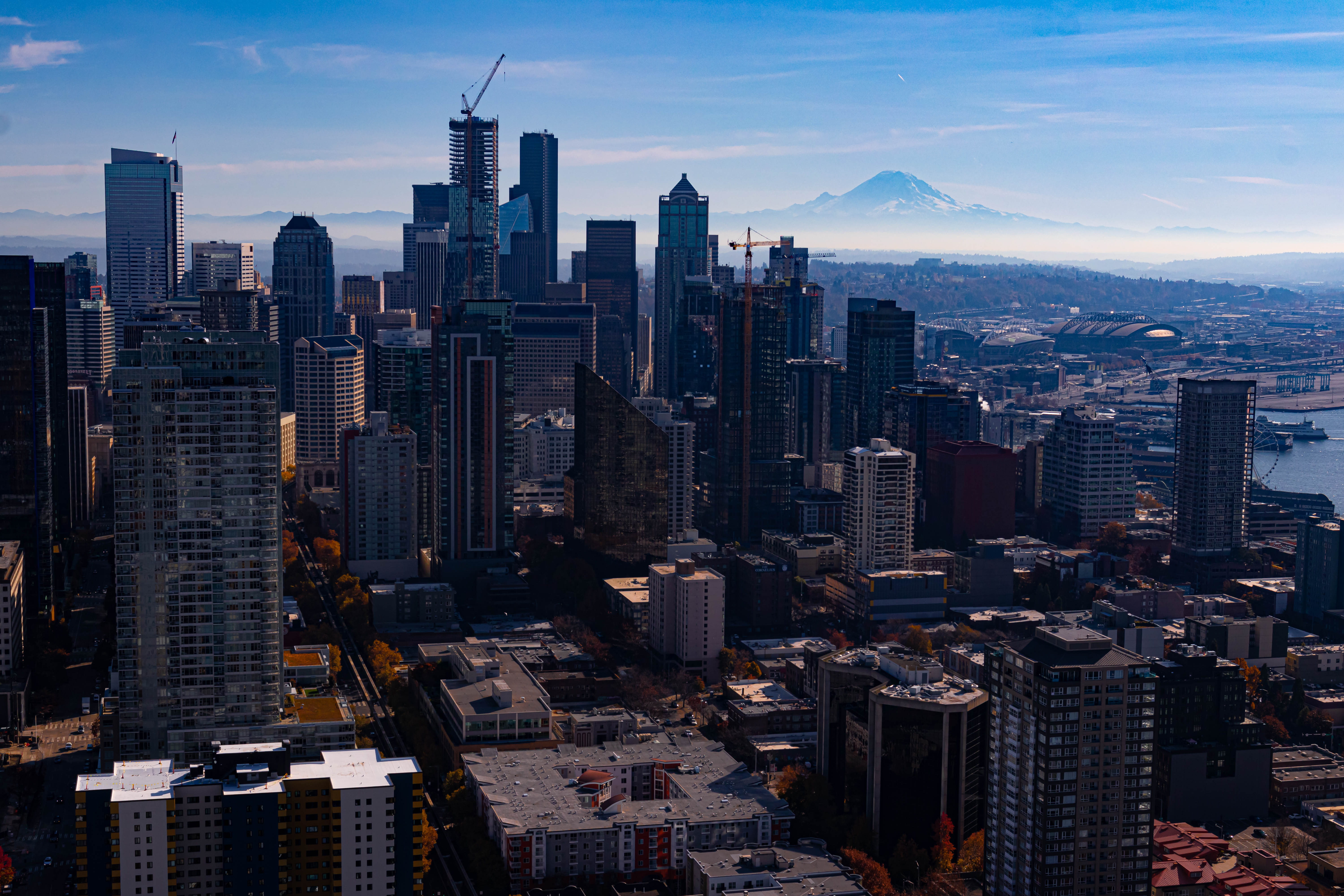 City Buildings Skyscrapers Metropolis Cityscape Aerial-view