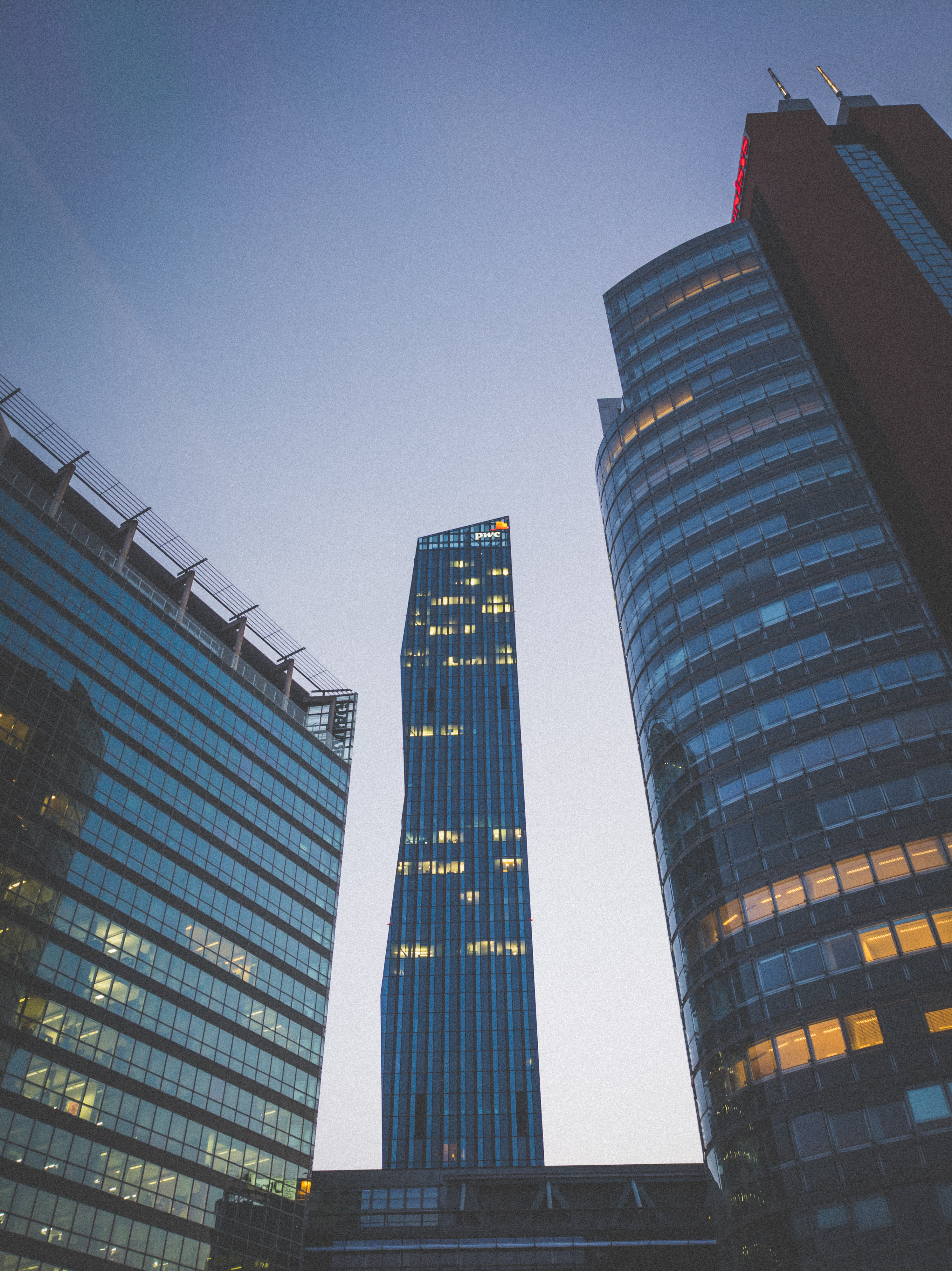 City Buildings Skyscrapers Twilight