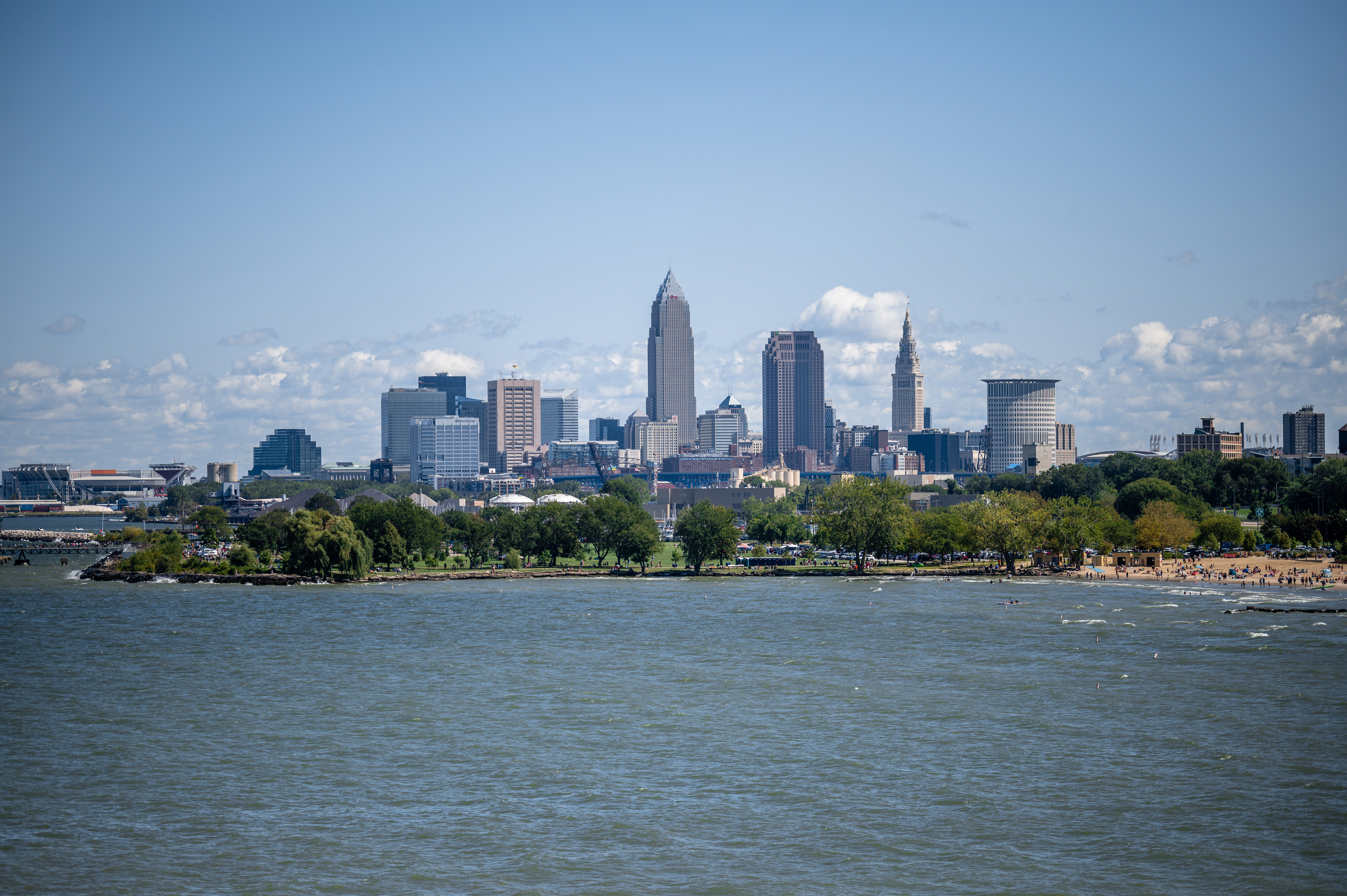 City Buildings Water Waves Metropolis