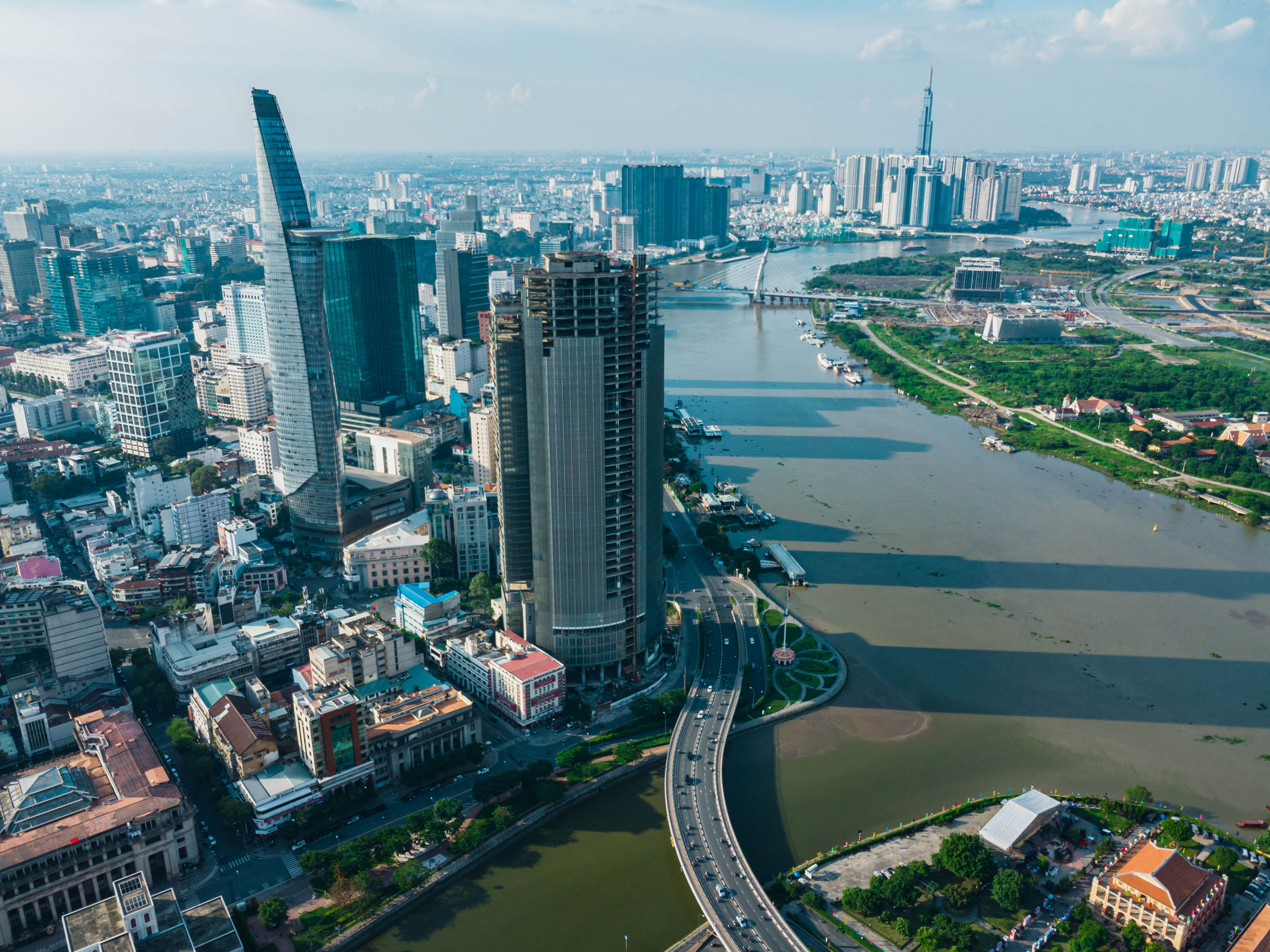 City Metropolis Skyscrapers Buildings Aerial-view