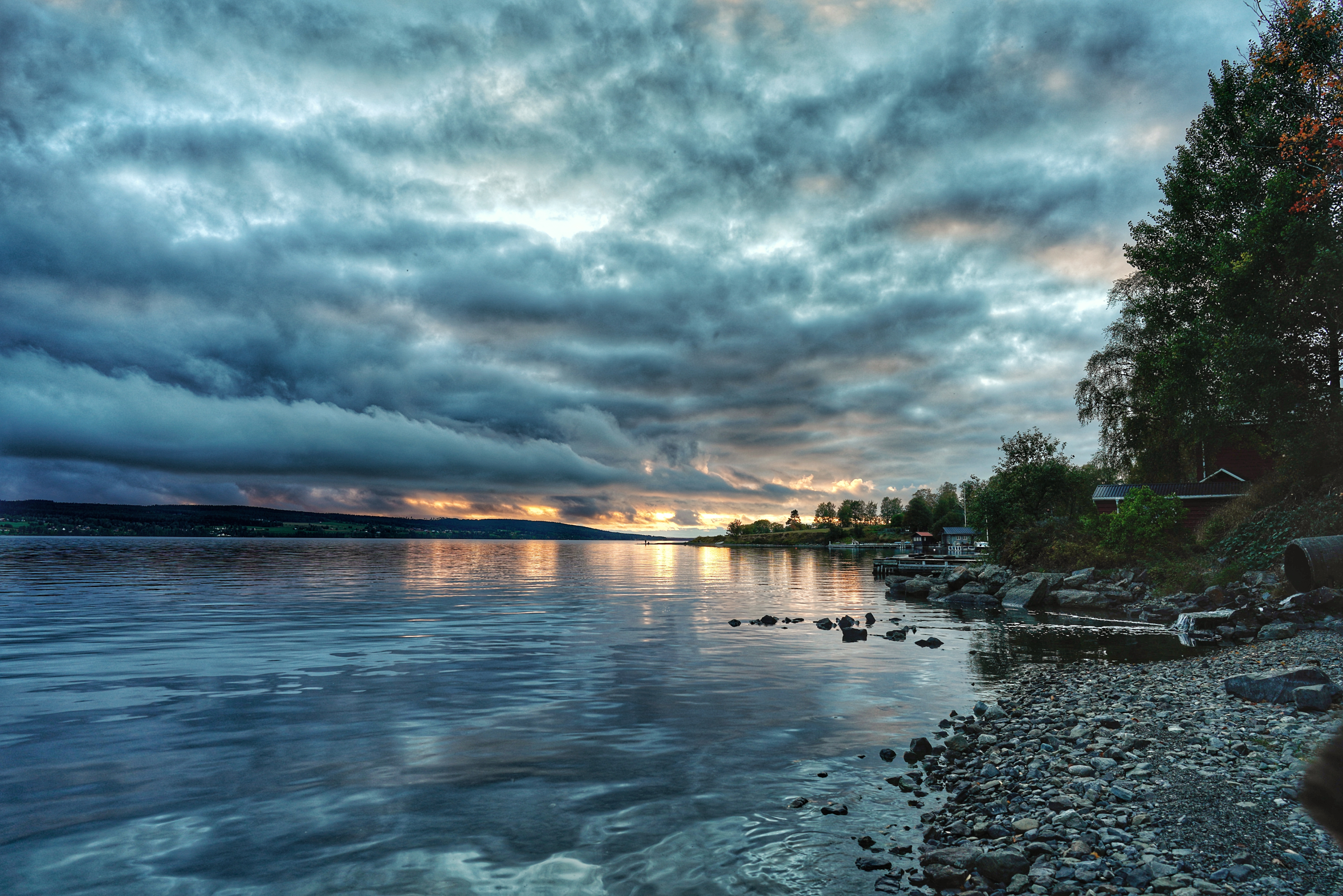 Coast Sea Clouds Twilight Landscape