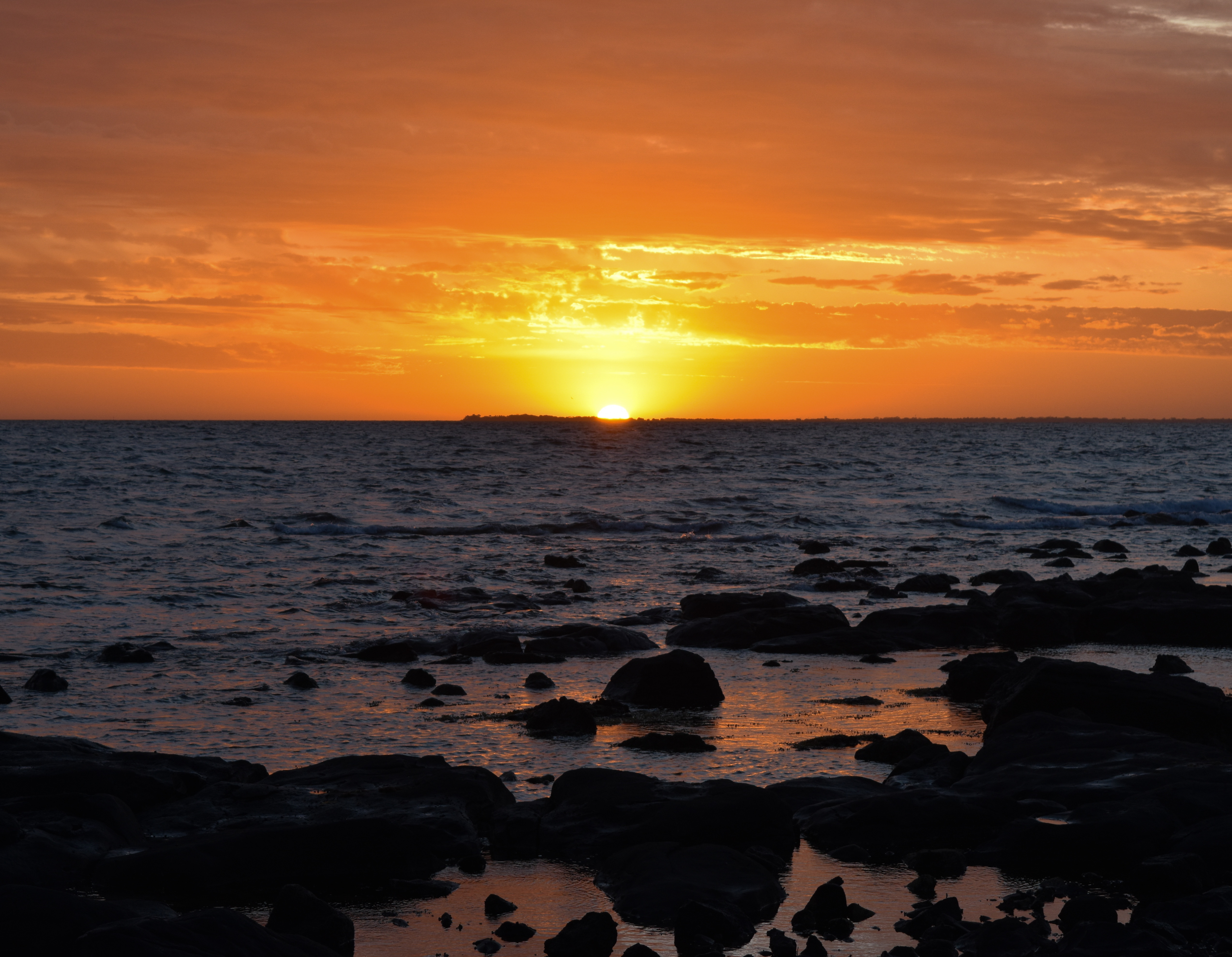 Coast Sea Sun Sunset Dark