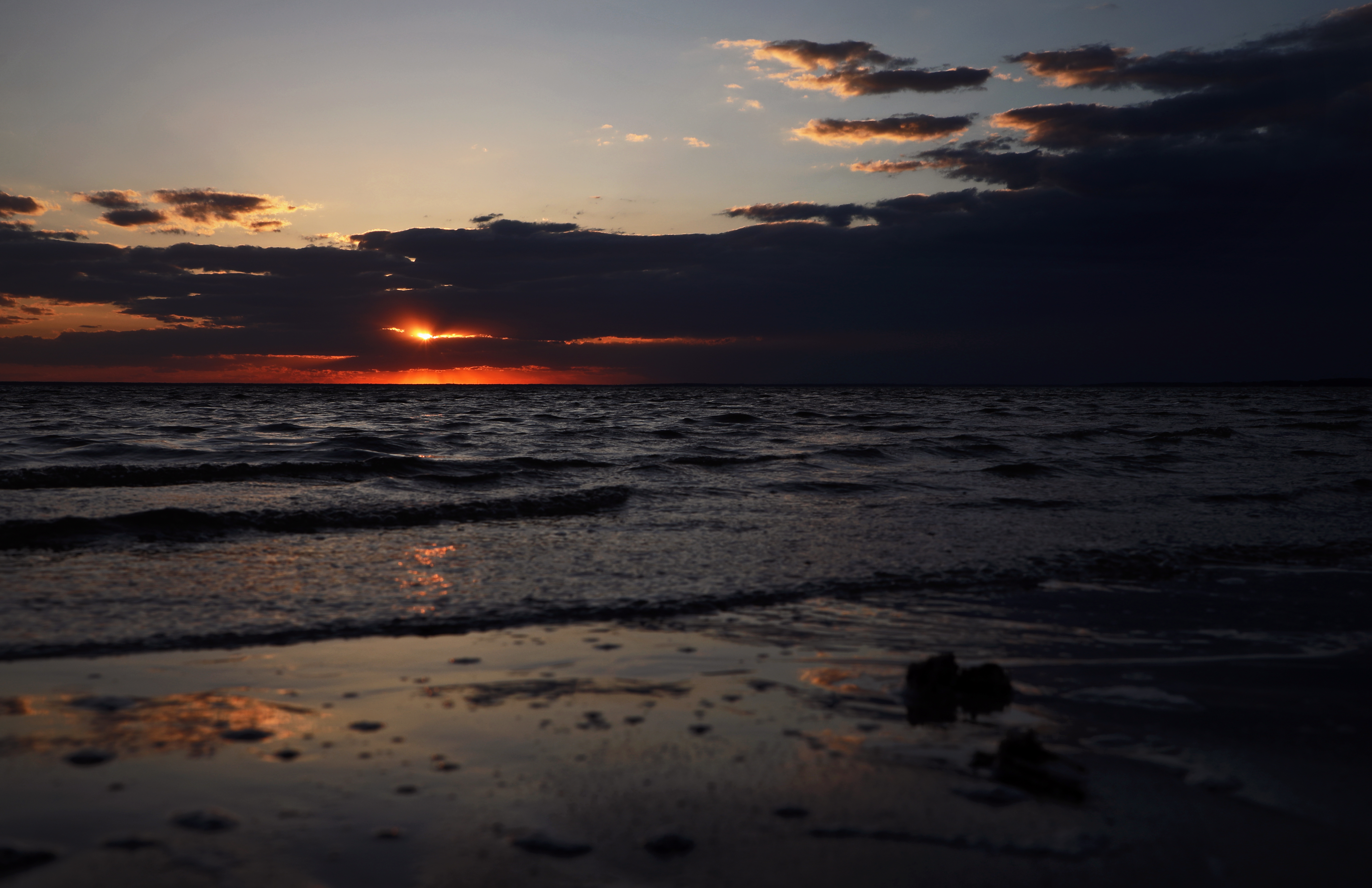 Coast Sea Sunset Dark