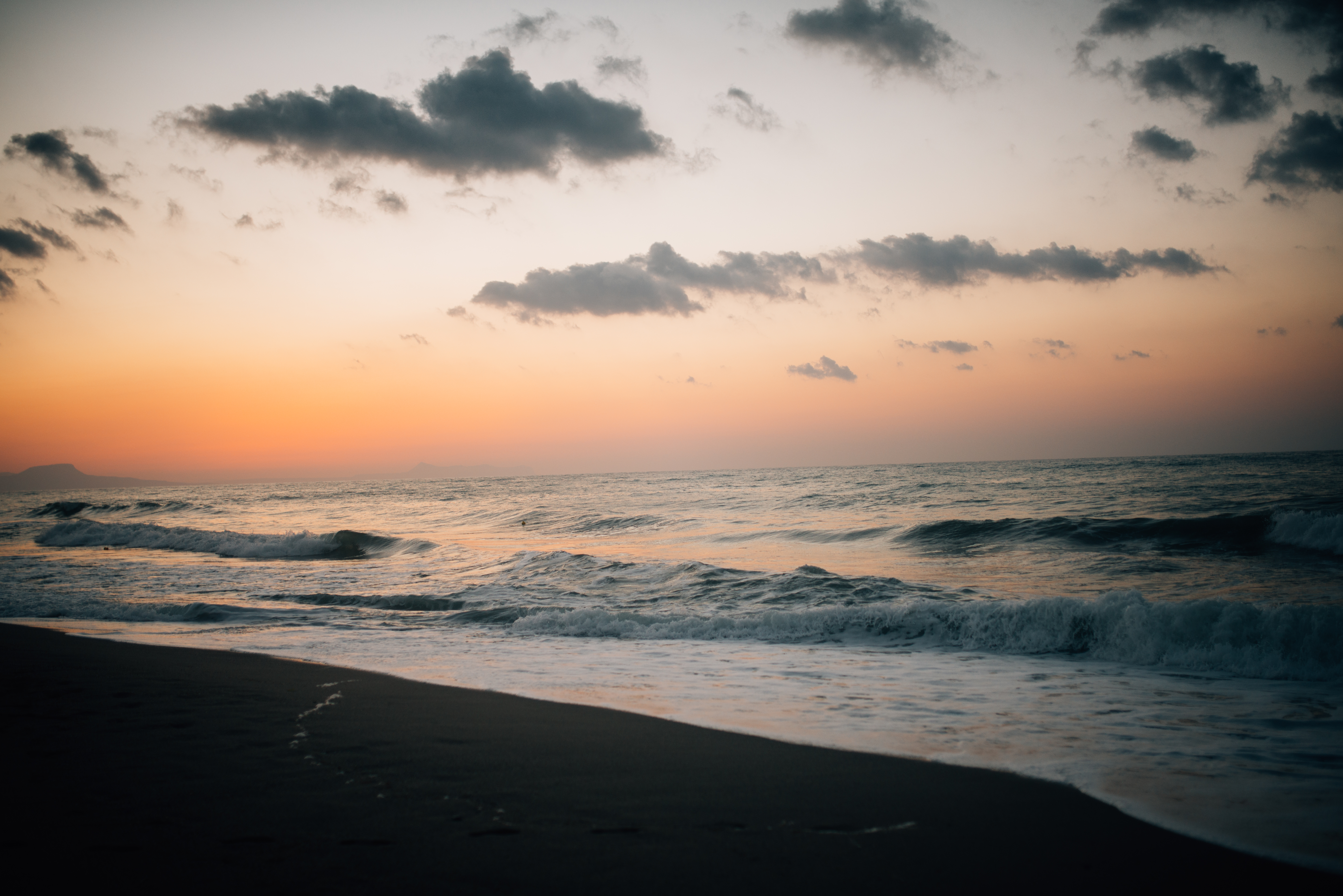 Coast Sea Waves Water Horizon Twilight