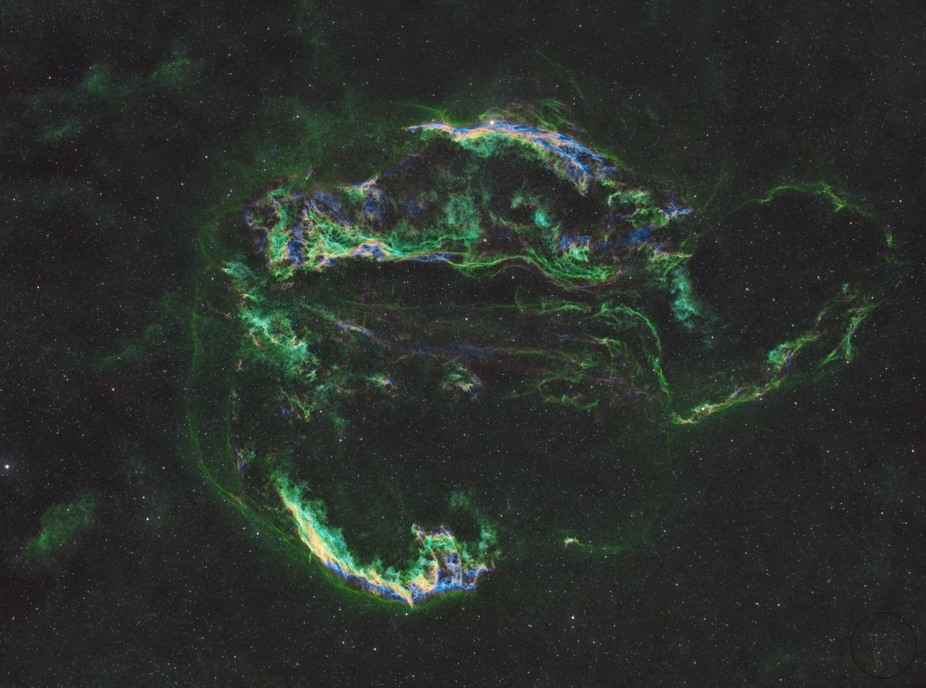 Cygnus-loop Nebula Stars Space Green