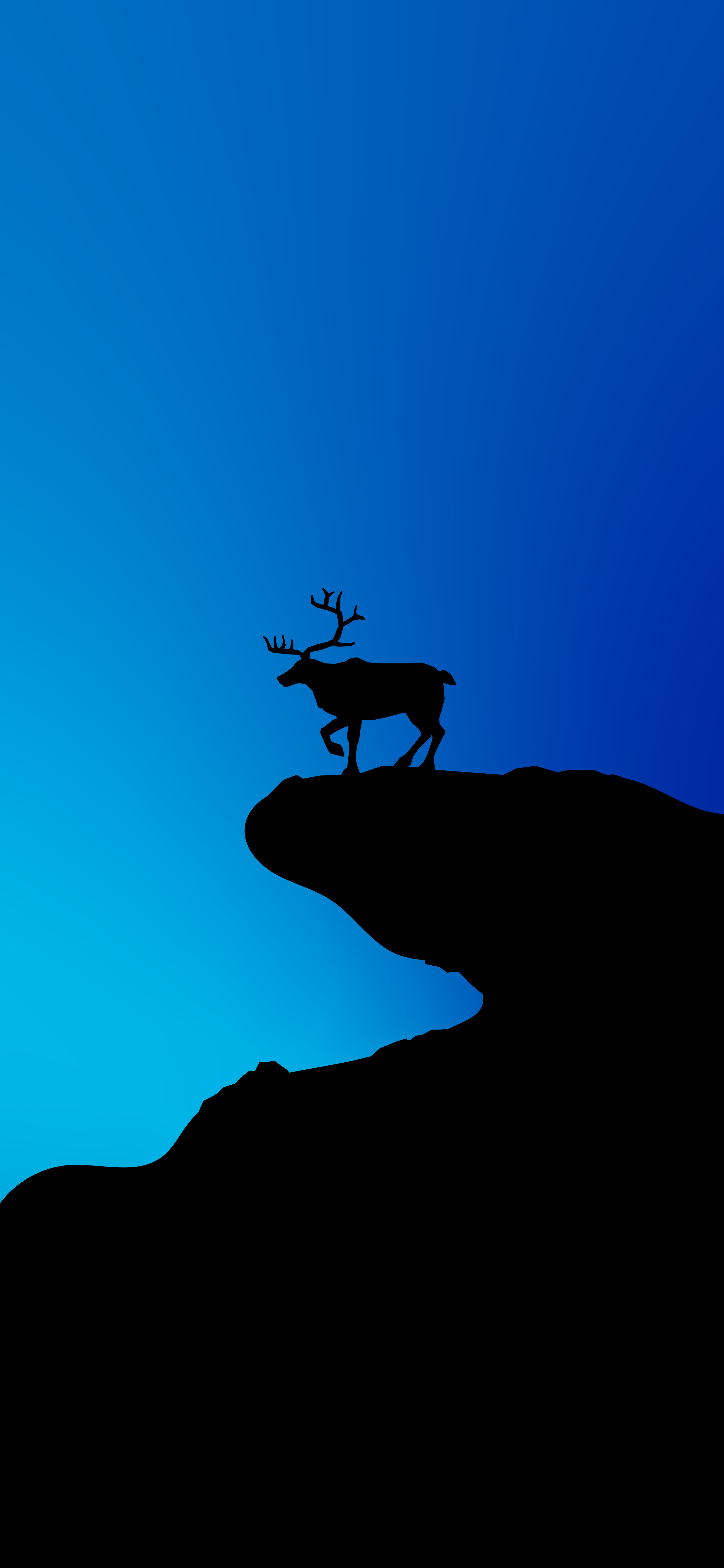 Deer Silhouette Vector Art Blue Dark