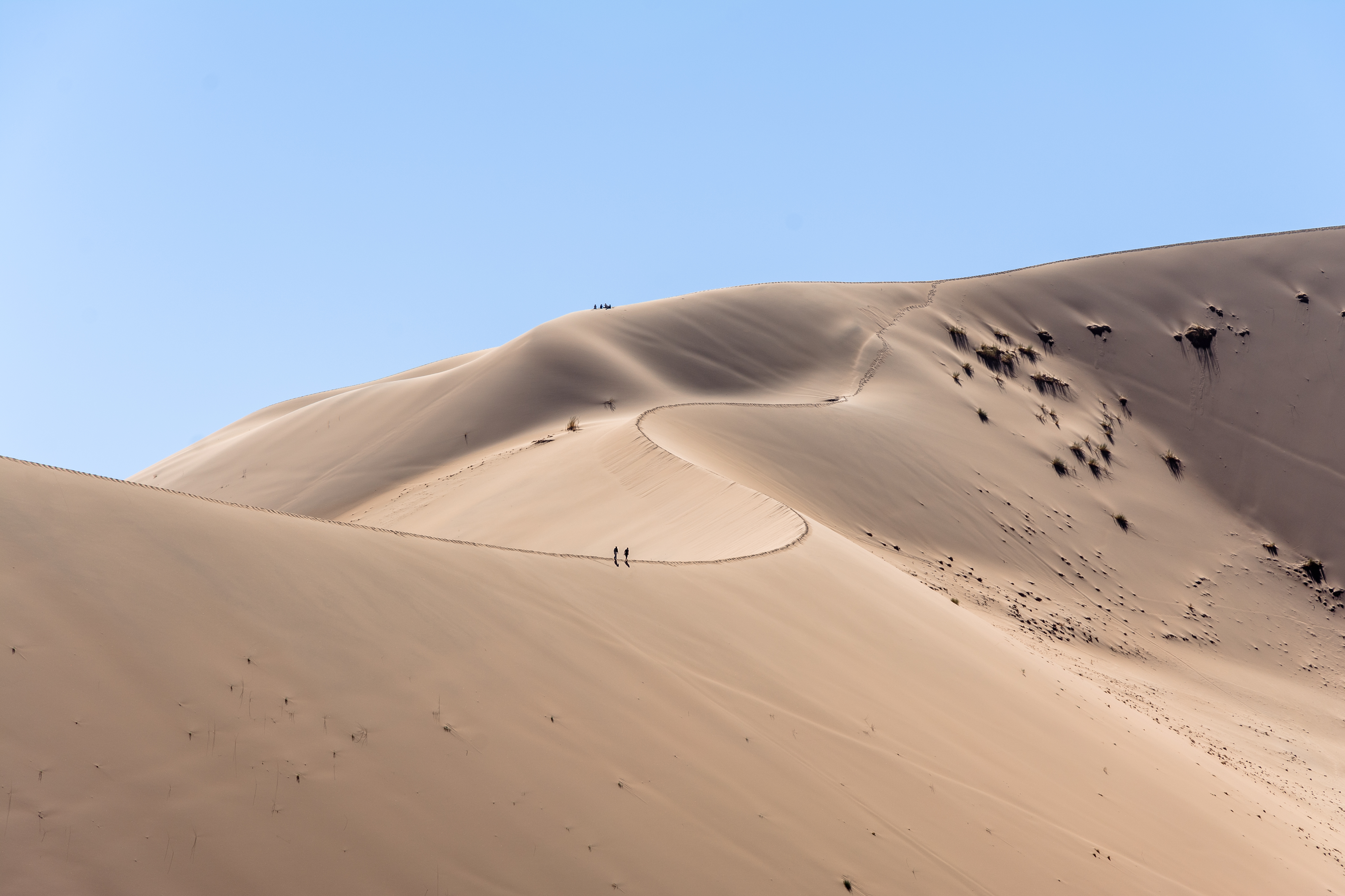 Desert Hills Sand Silhouettes Travelers