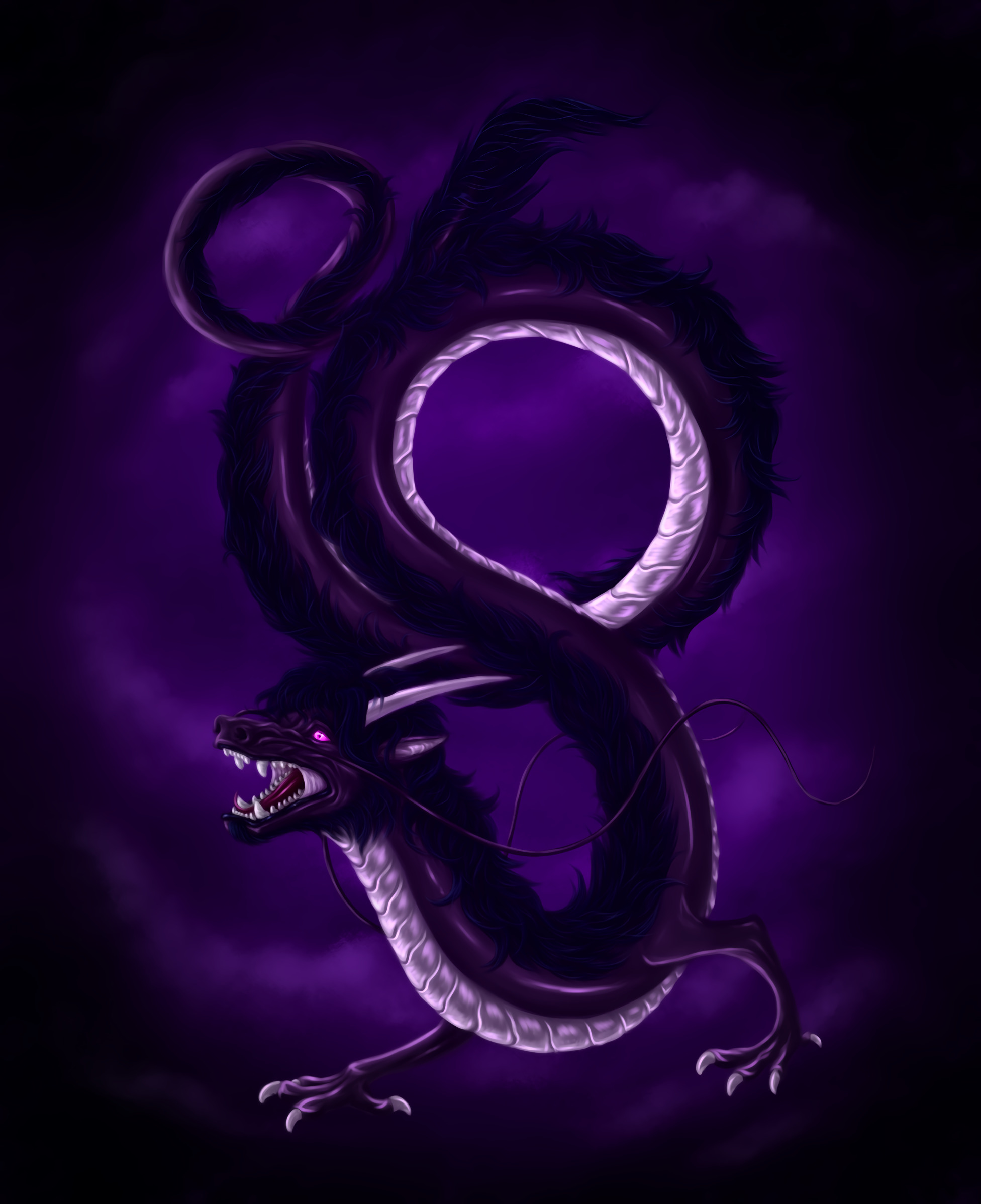 Dragon Serpent Art Purple