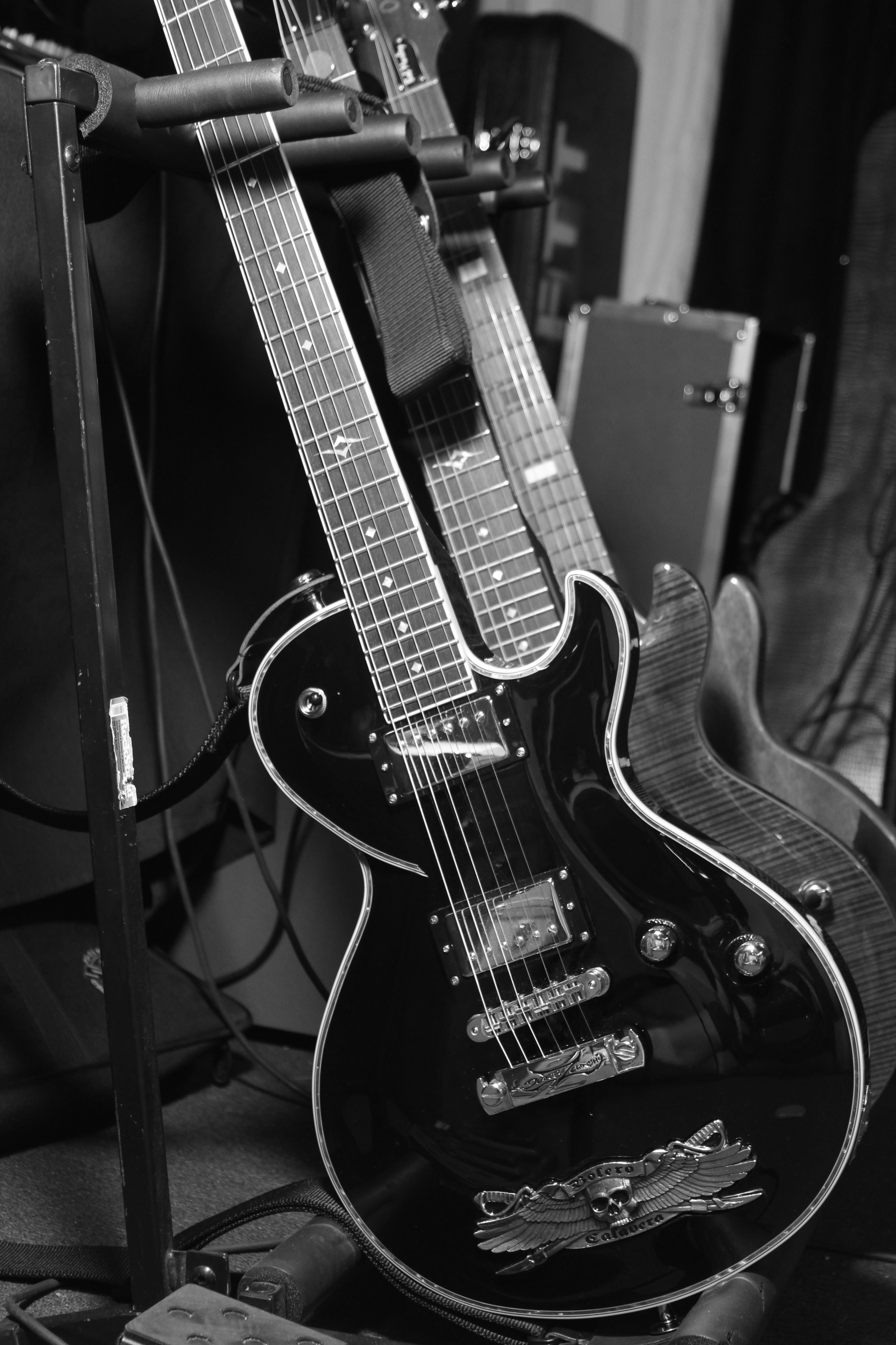 Electric-guitars Guitars Music Black-and-white