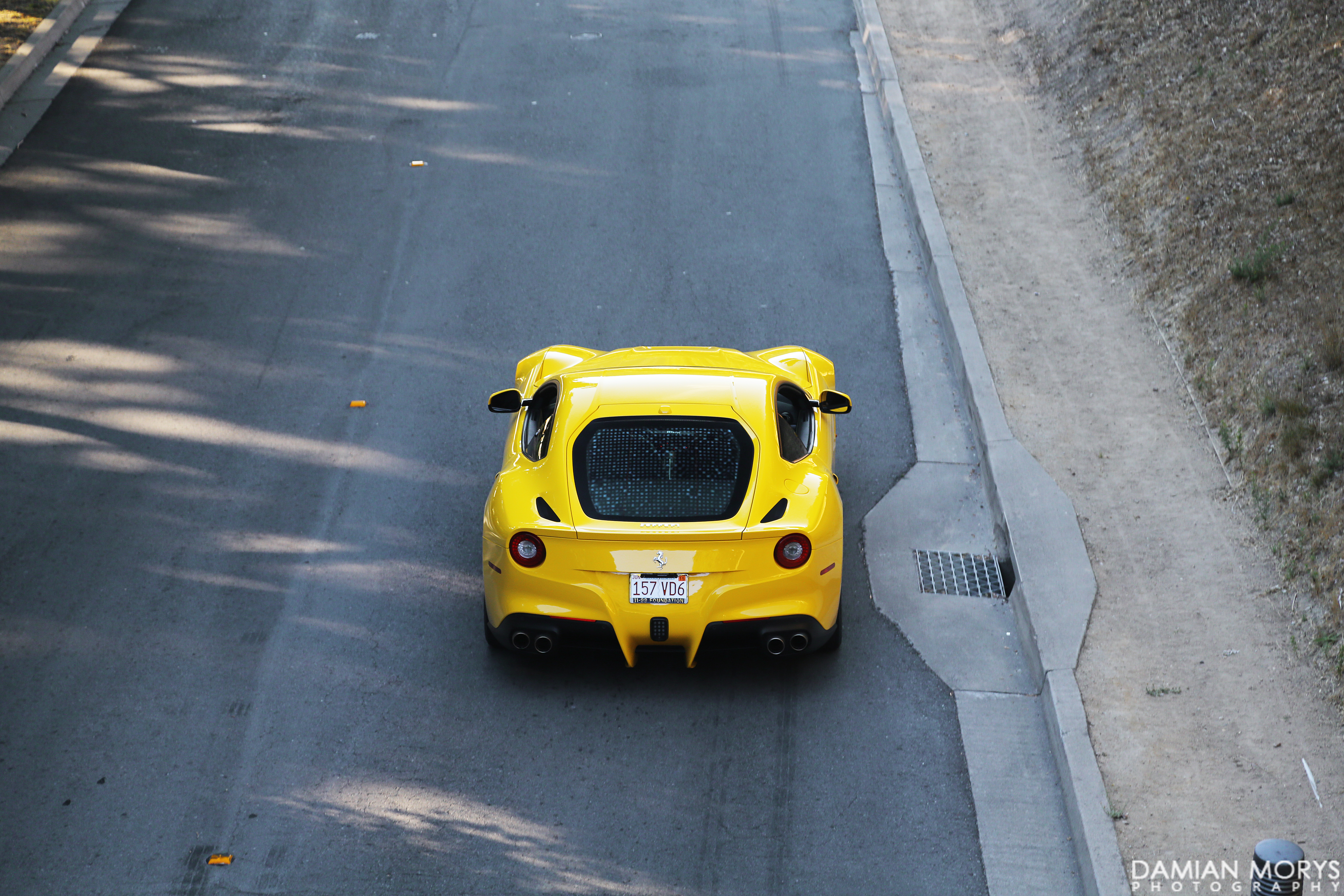 Ferrari Car Sports-car Yellow Aerial-view