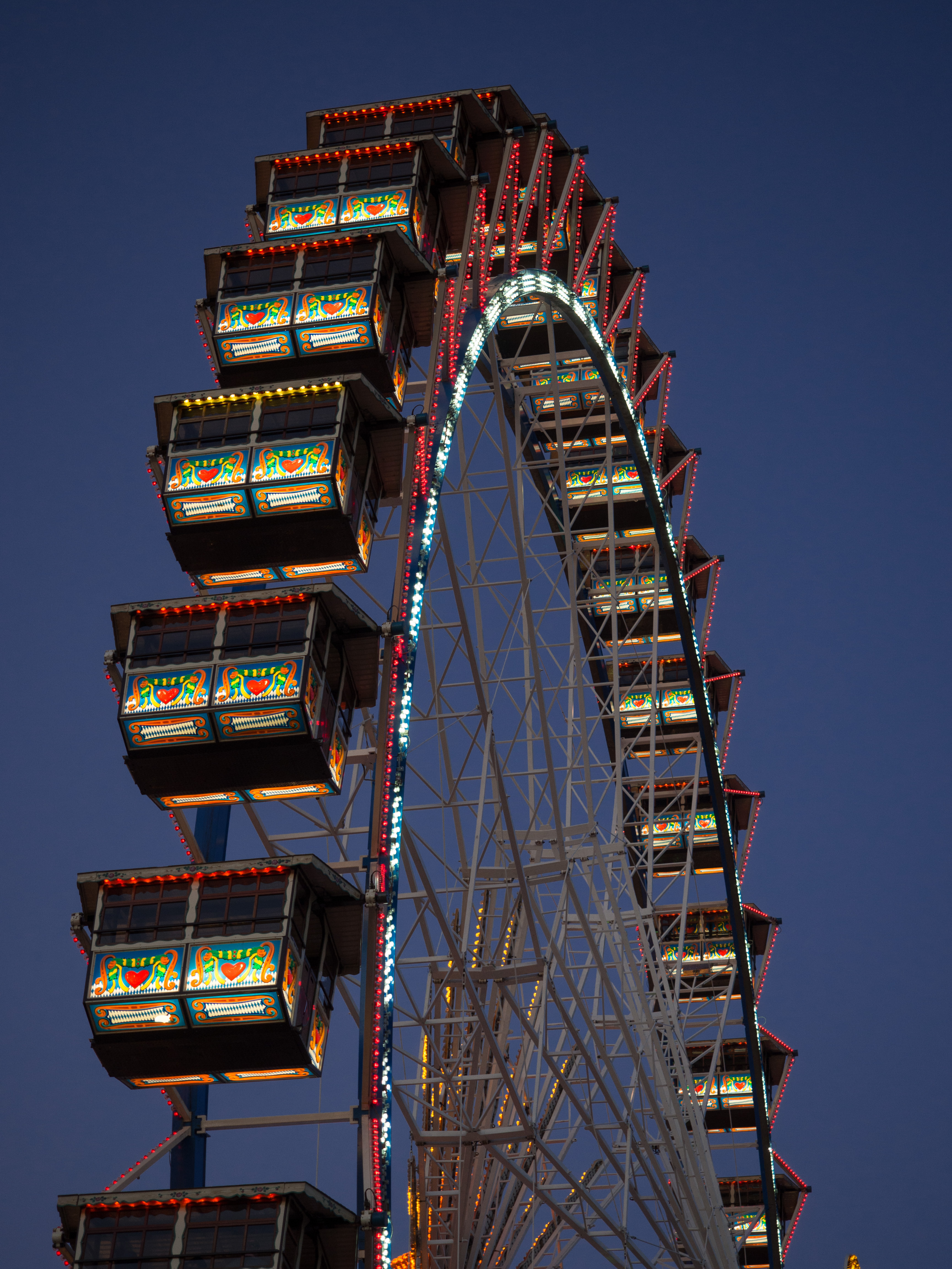 Ferris-wheel Booths Attraction Lights Twilight