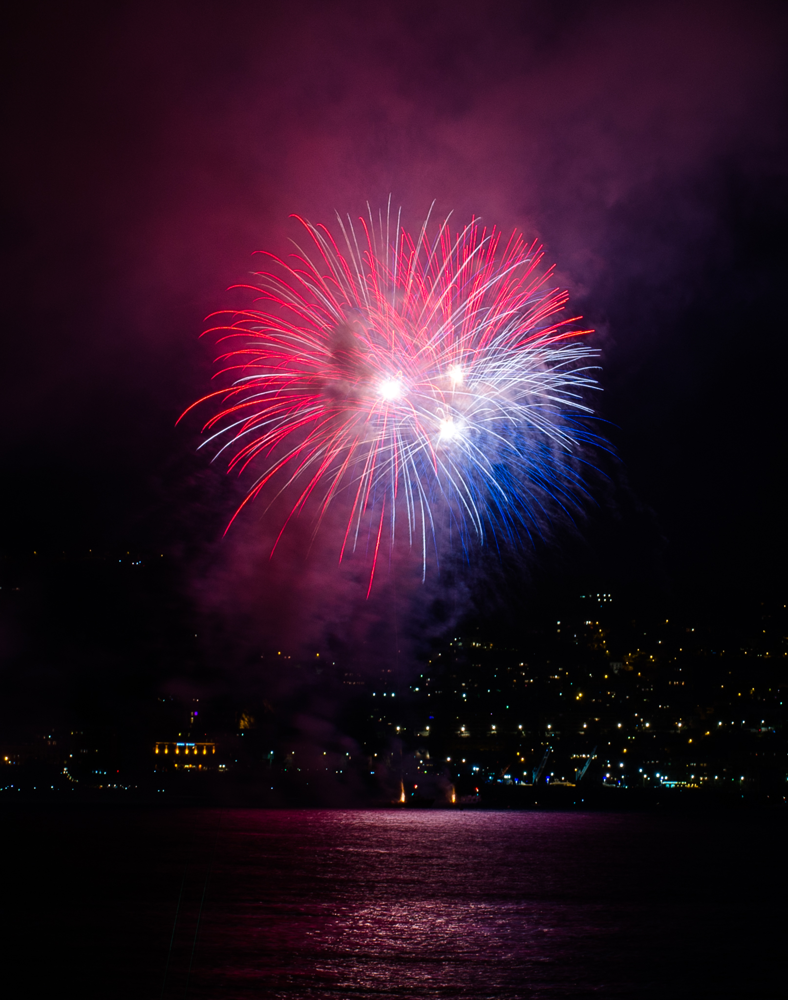 Fireworks Explosions Sparks Light Dark