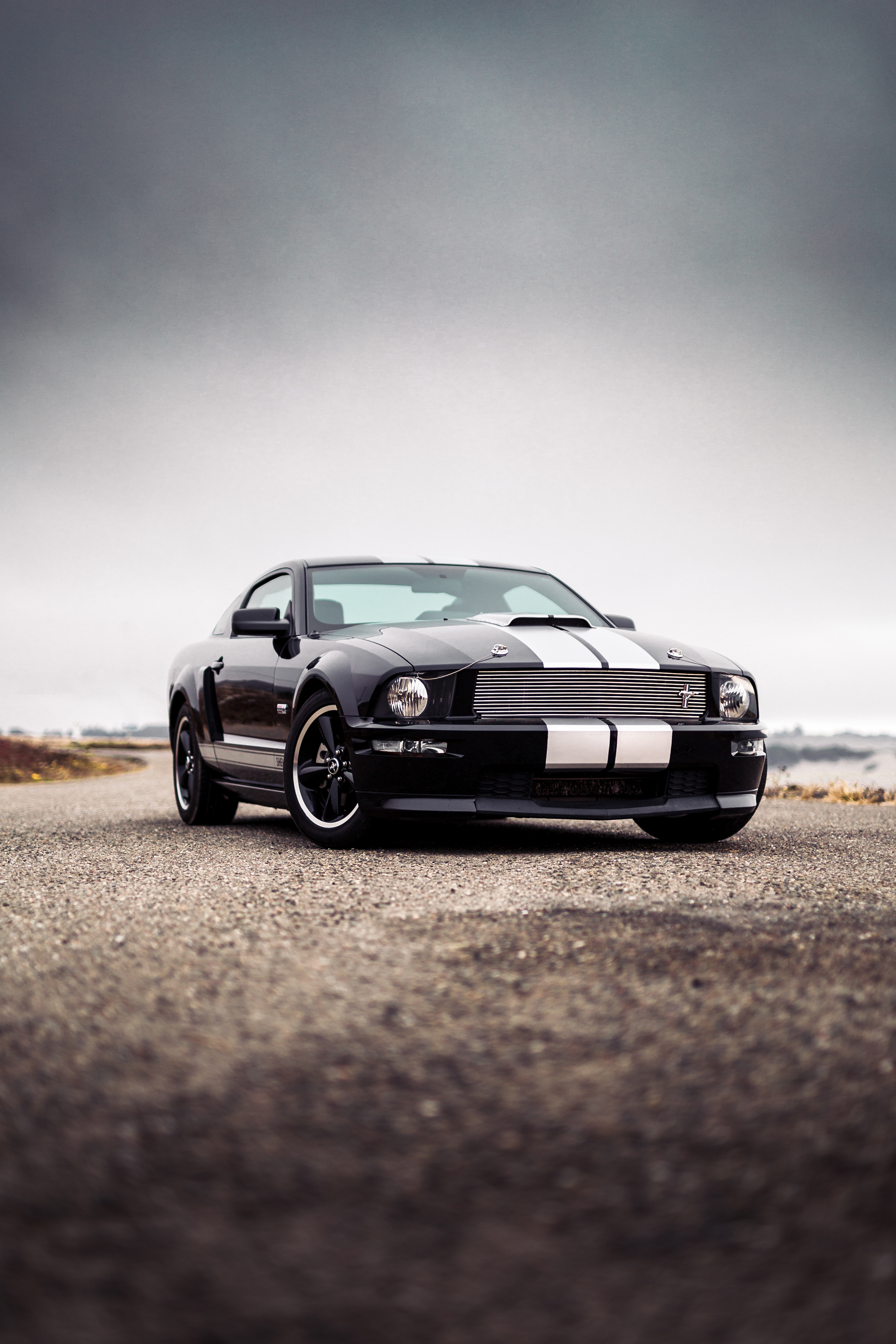 Ford-mustang Mustang Car Muscle-car Black Road