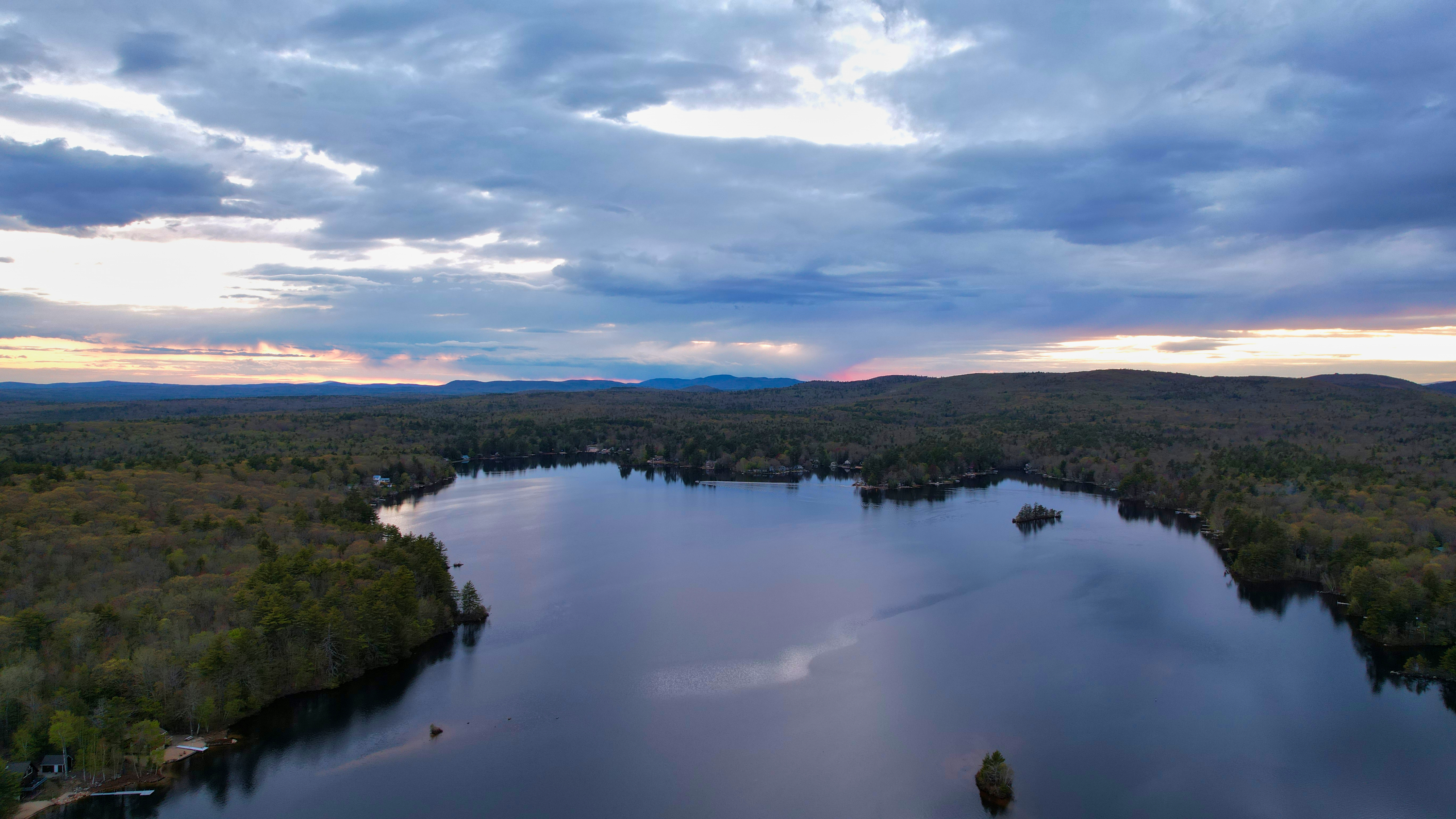 Forest Trees Lake Landscape Aerial-view