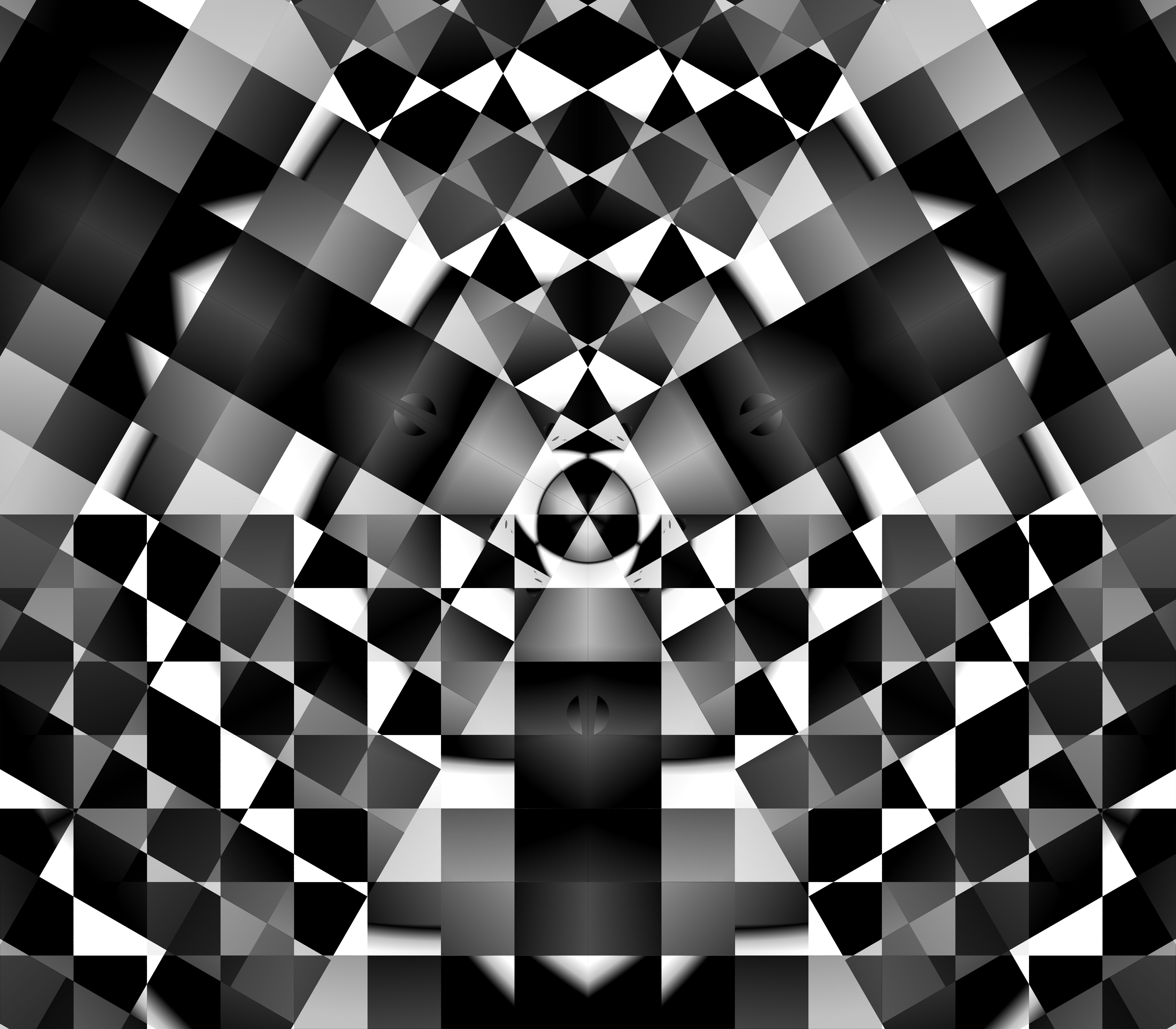 Fractal Kaleidoscope Pattern Geometry Abstraction Black-and-white