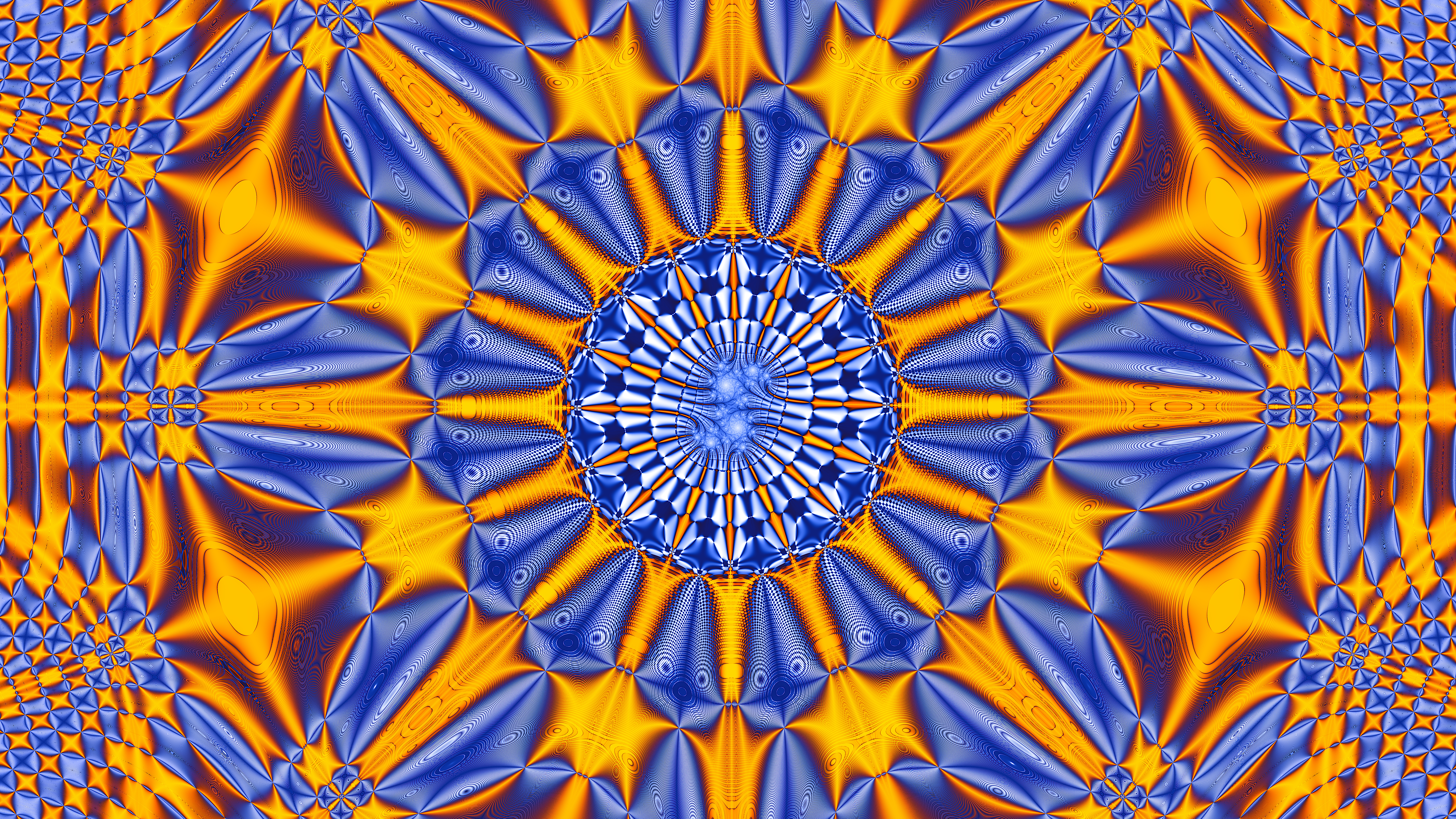 Fractal Pattern Abstraction Blue Yellow