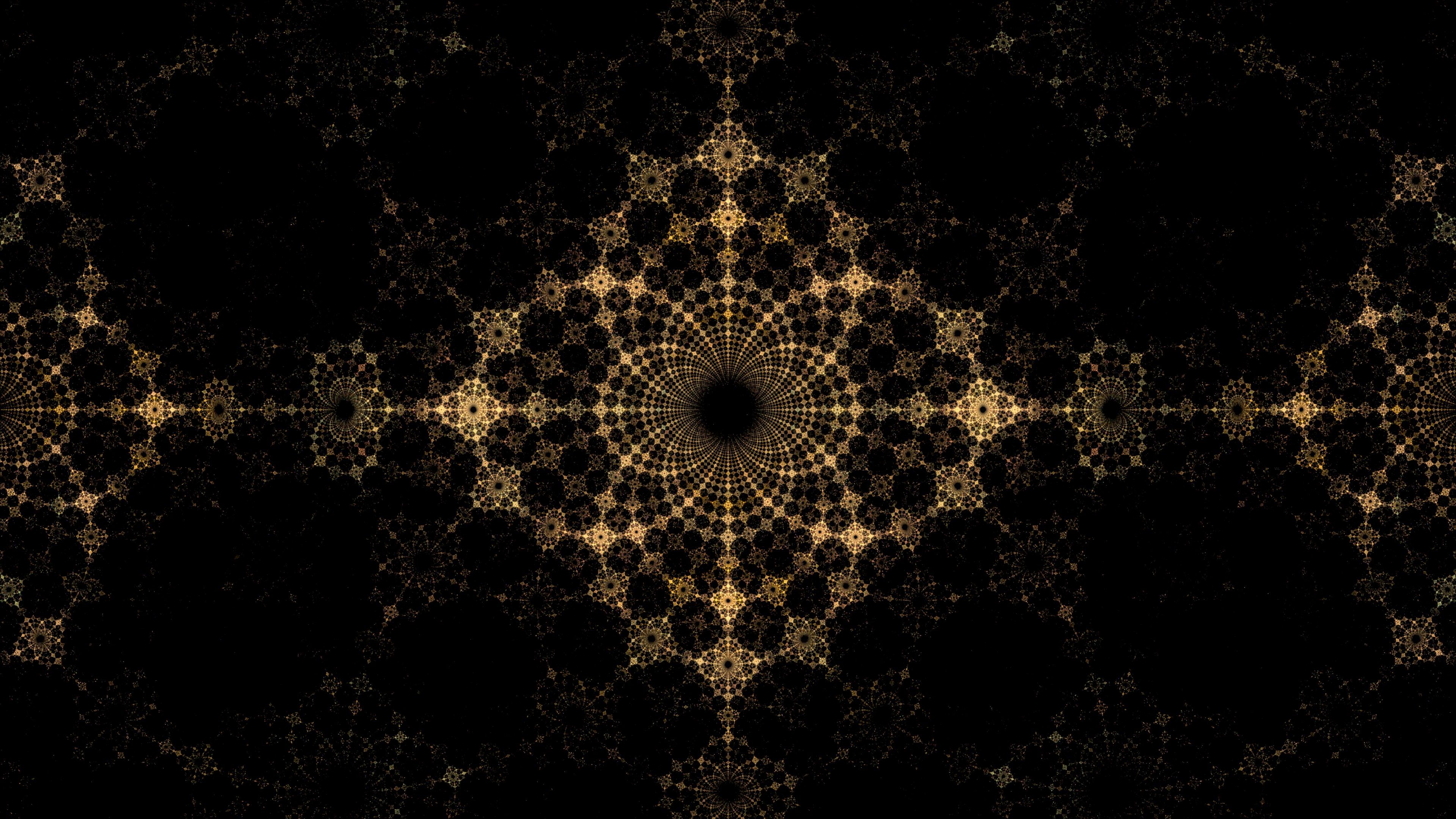 Fractal Pattern Abstraction Golden Black