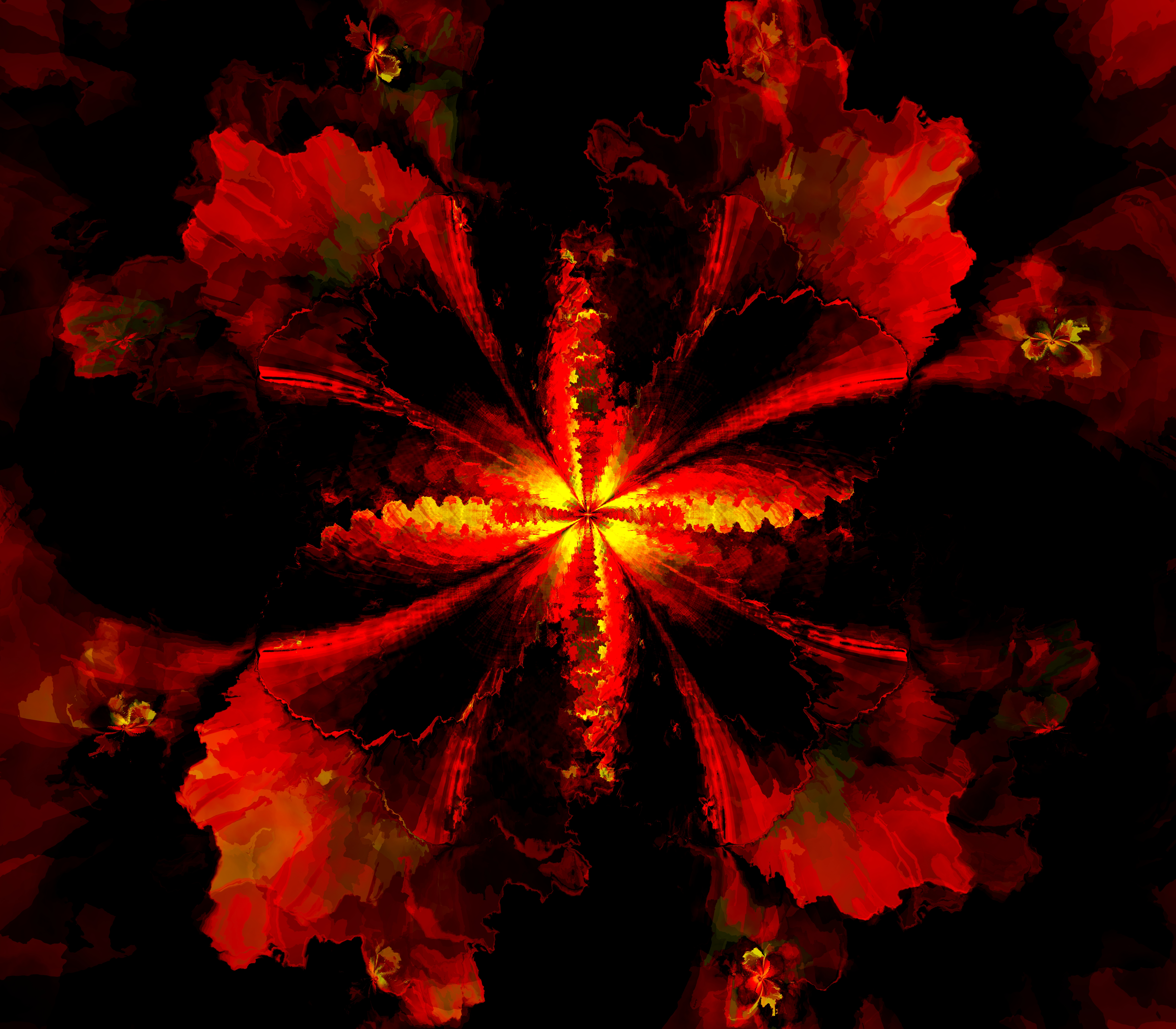 Fractal Pattern Abstraction Red Dark