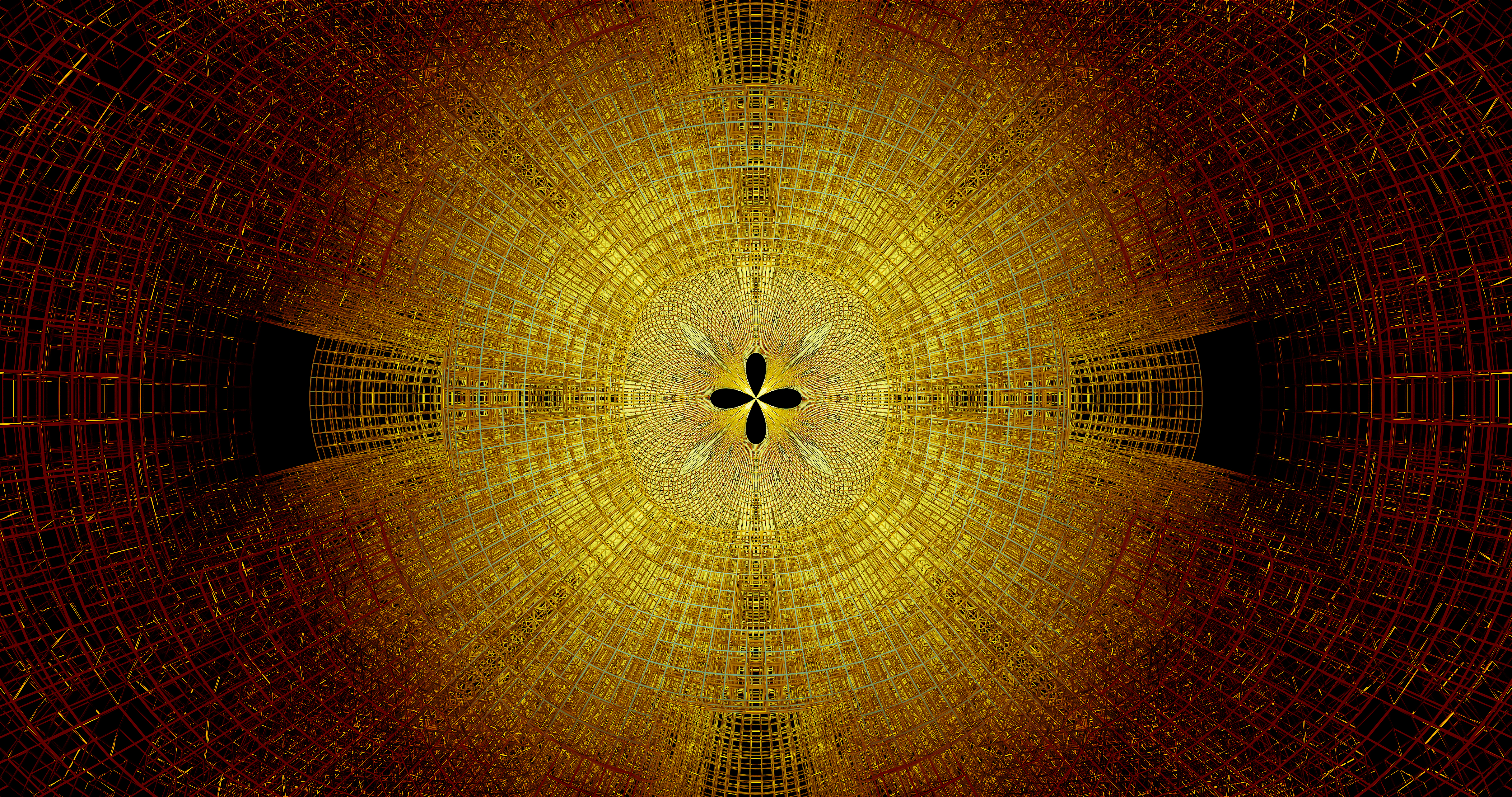 Fractal Pattern Abstraction Yellow