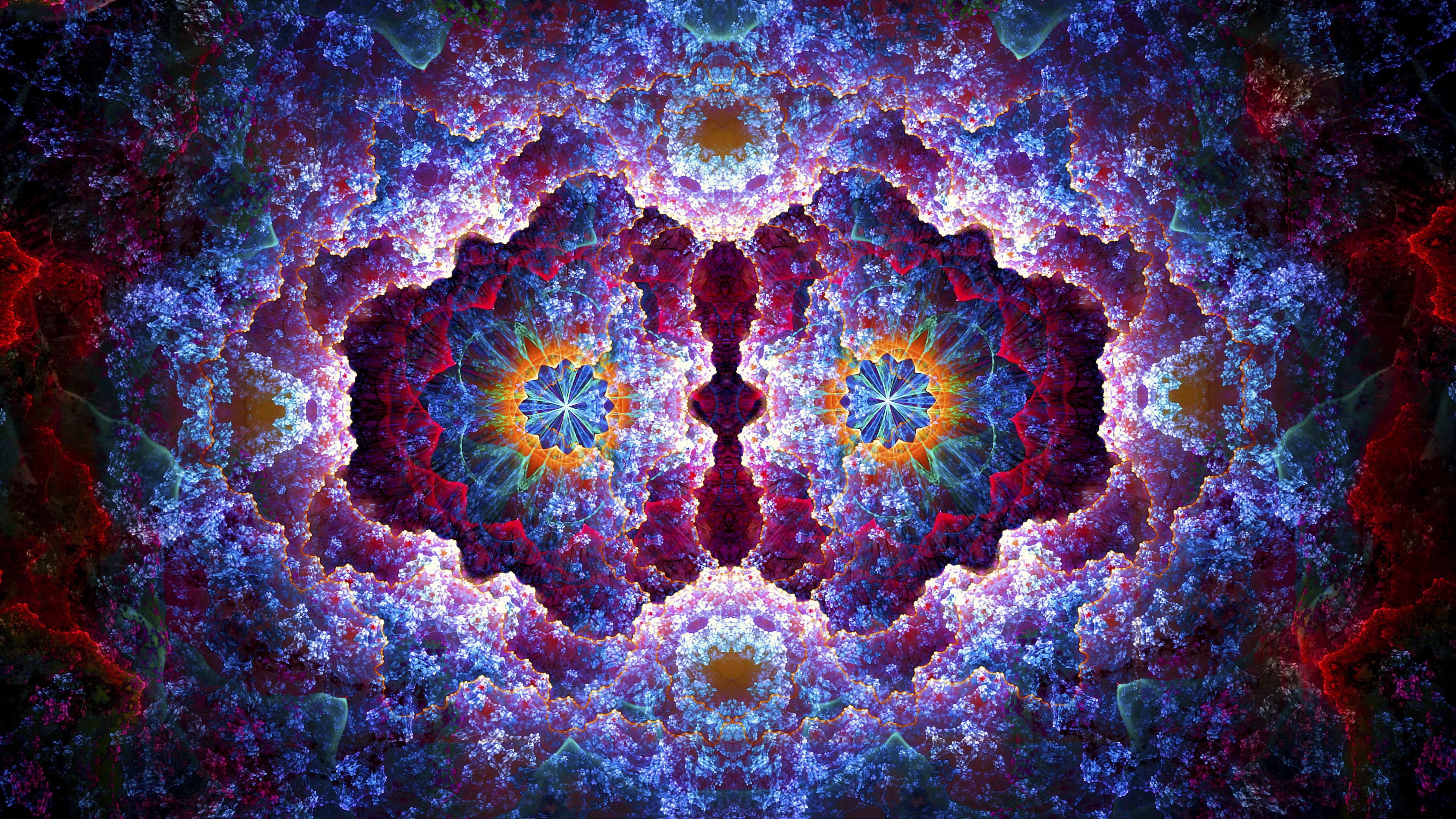 Fractal Pattern Bright Colorful Glow