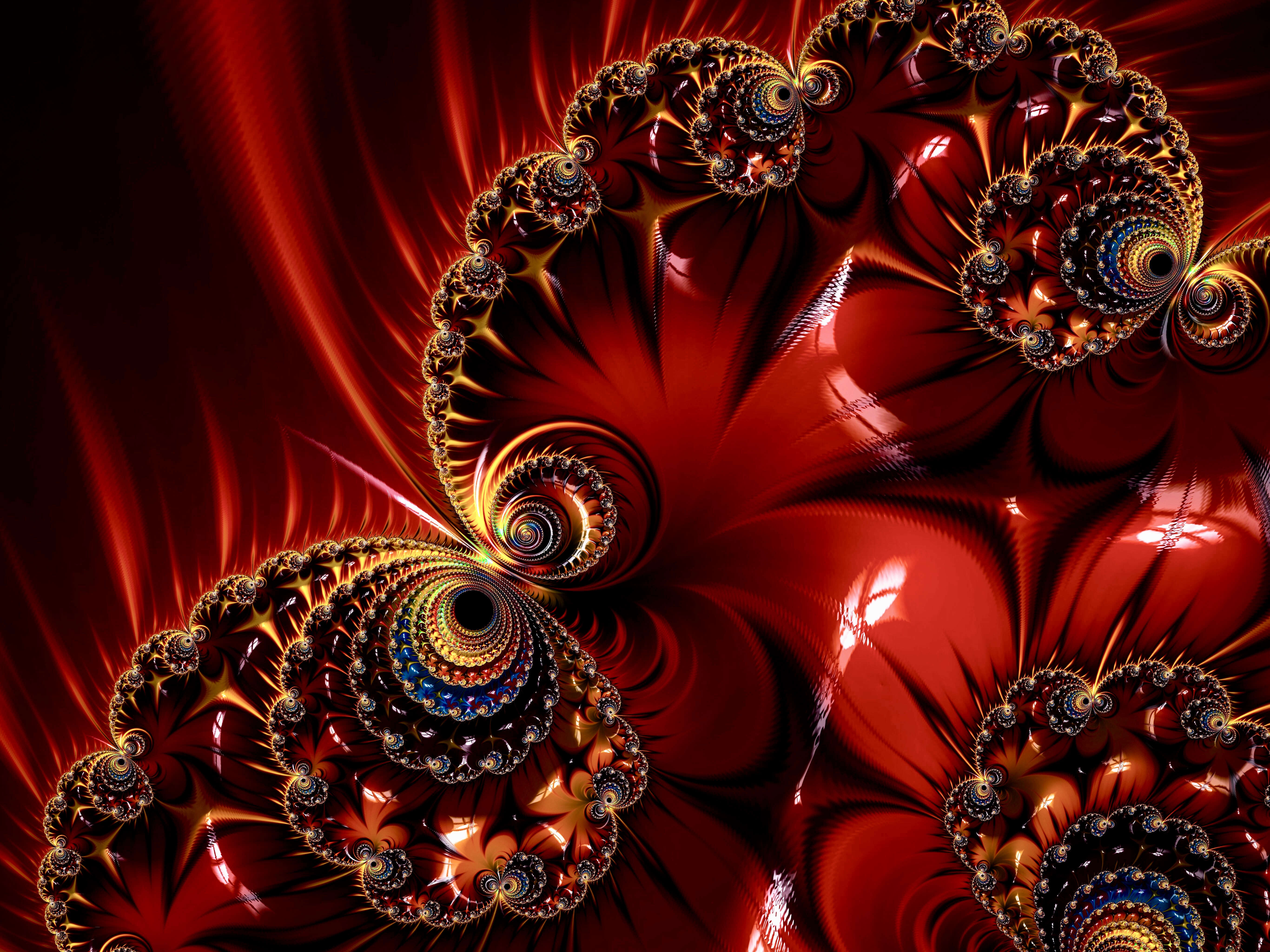 Fractal Pattern Glare Abstraction Red