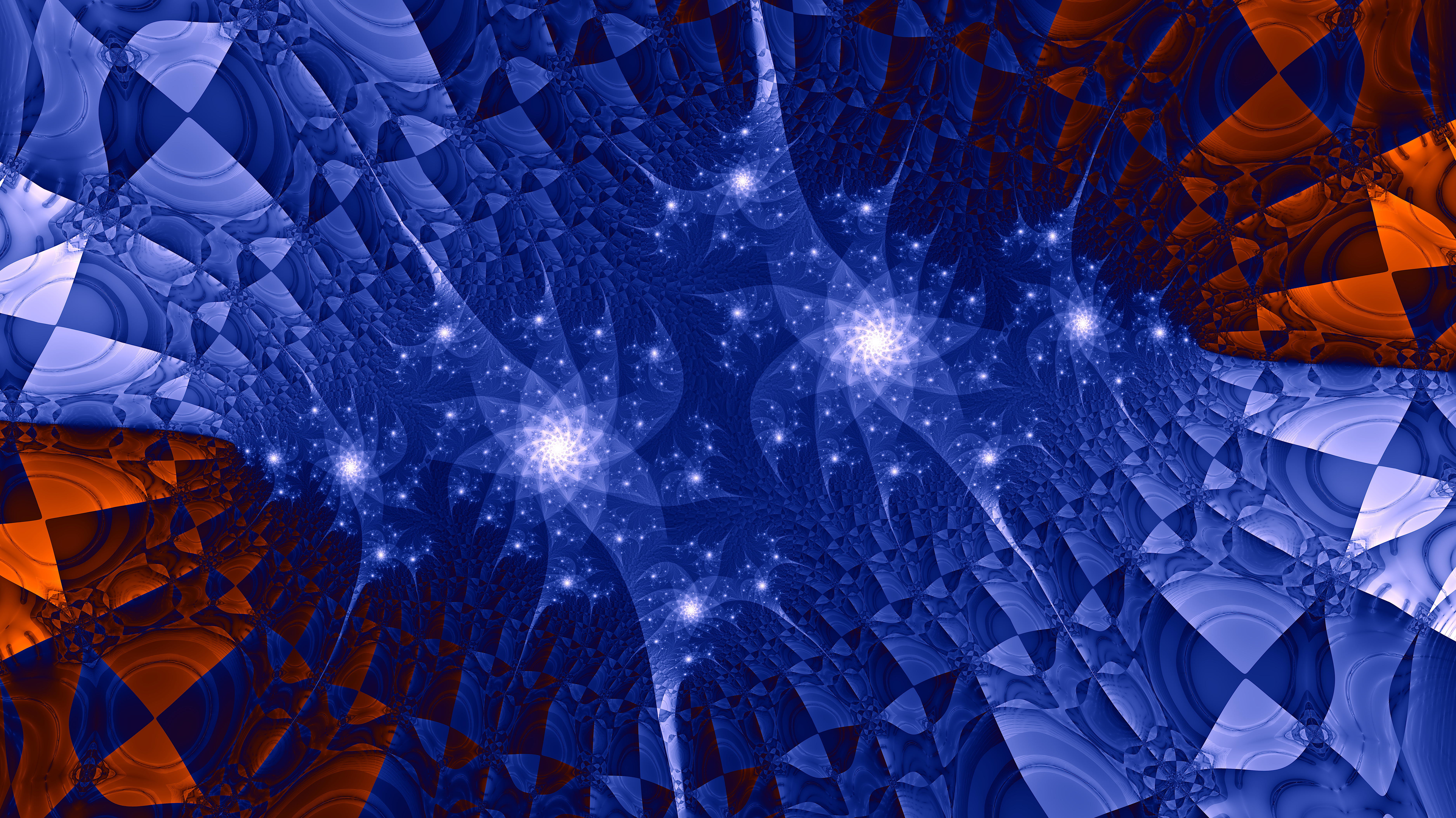 Fractal Pattern Glow Abstraction Blue