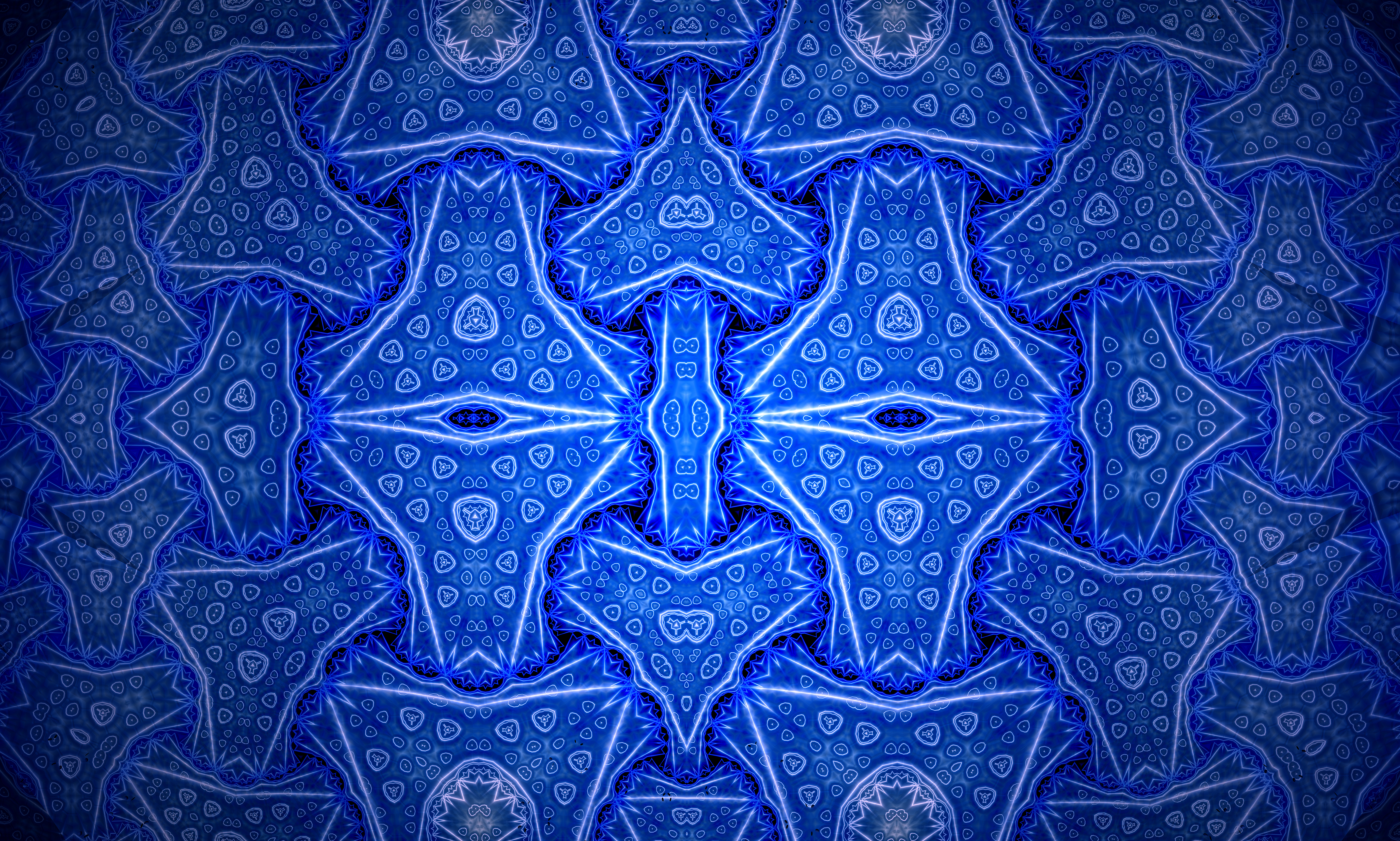 Fractal Pattern Lines Abstraction Blue