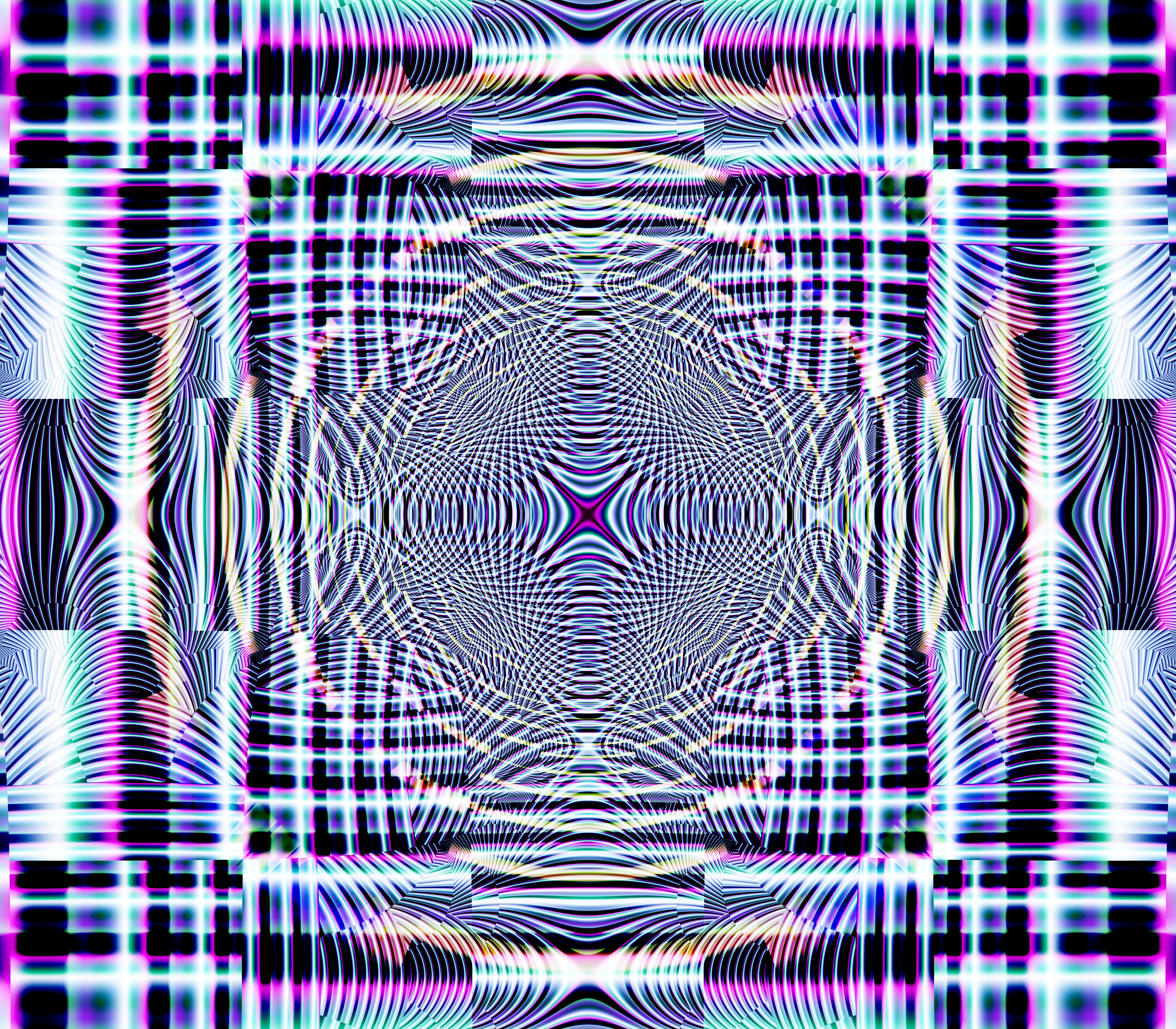 Fractal Pattern Lines Abstraction Purple