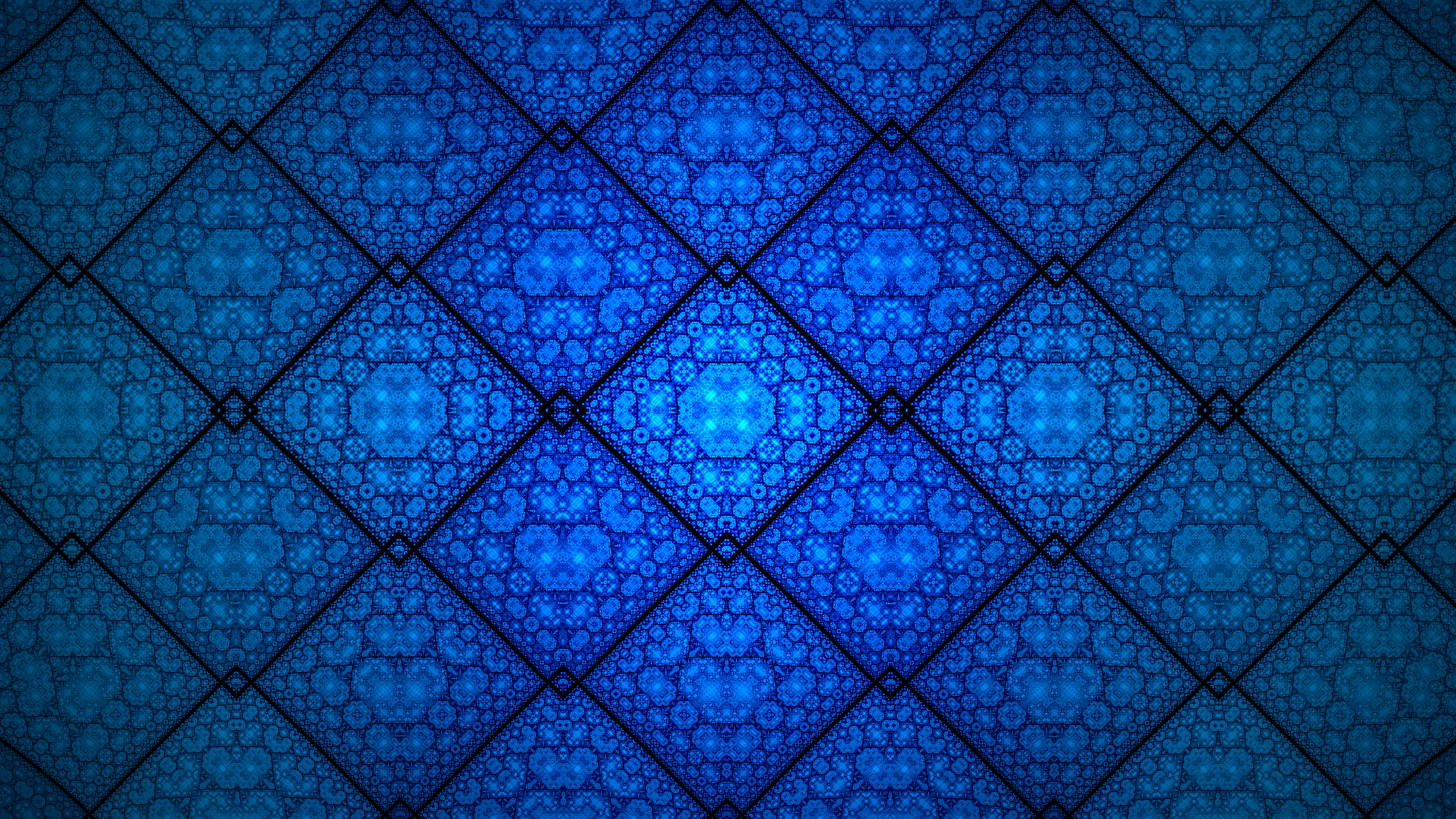 Fractal Pattern Rhombuses Shapes Abstraction Blue