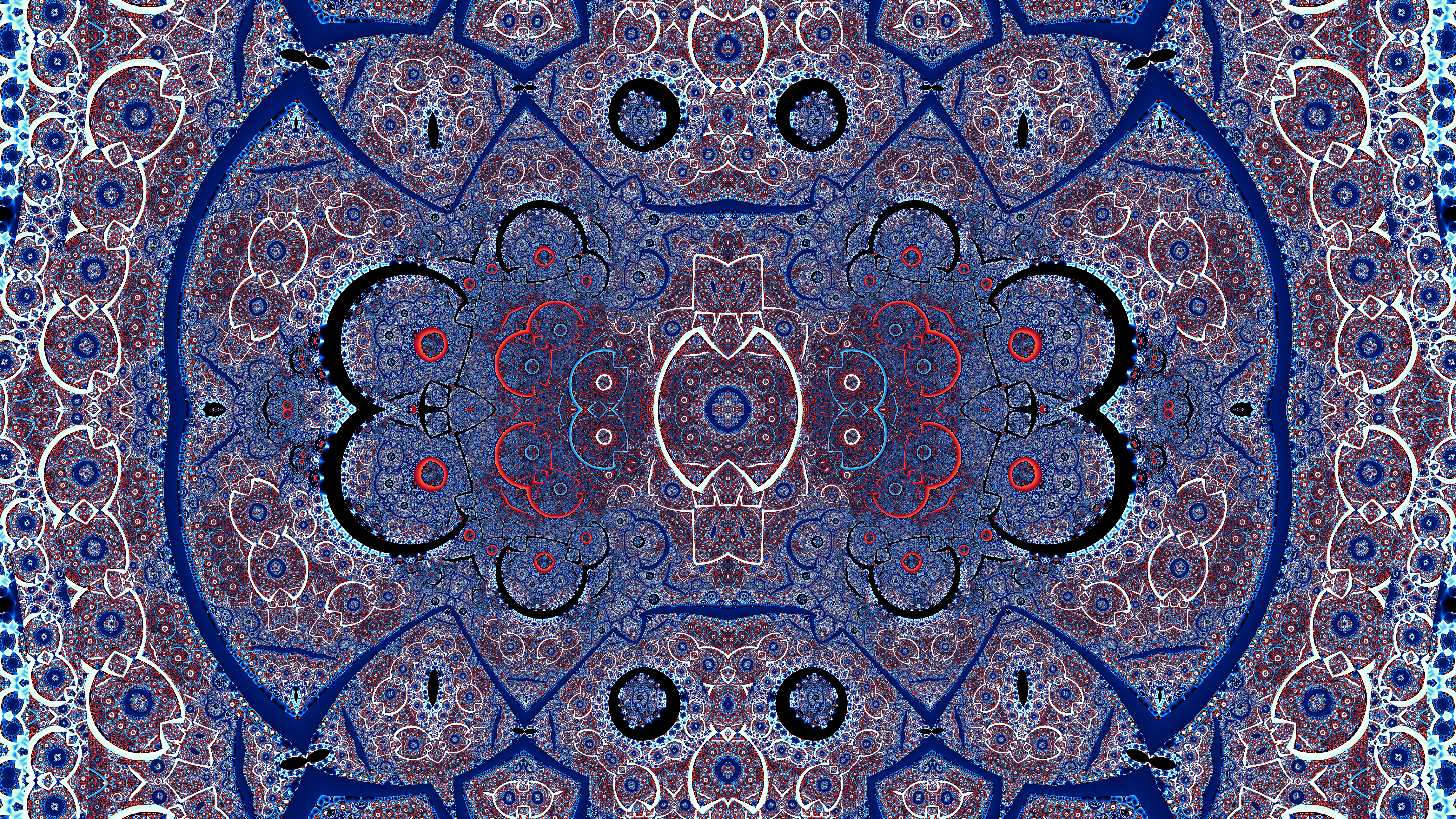 Fractal Pattern Shapes Blue Abstraction