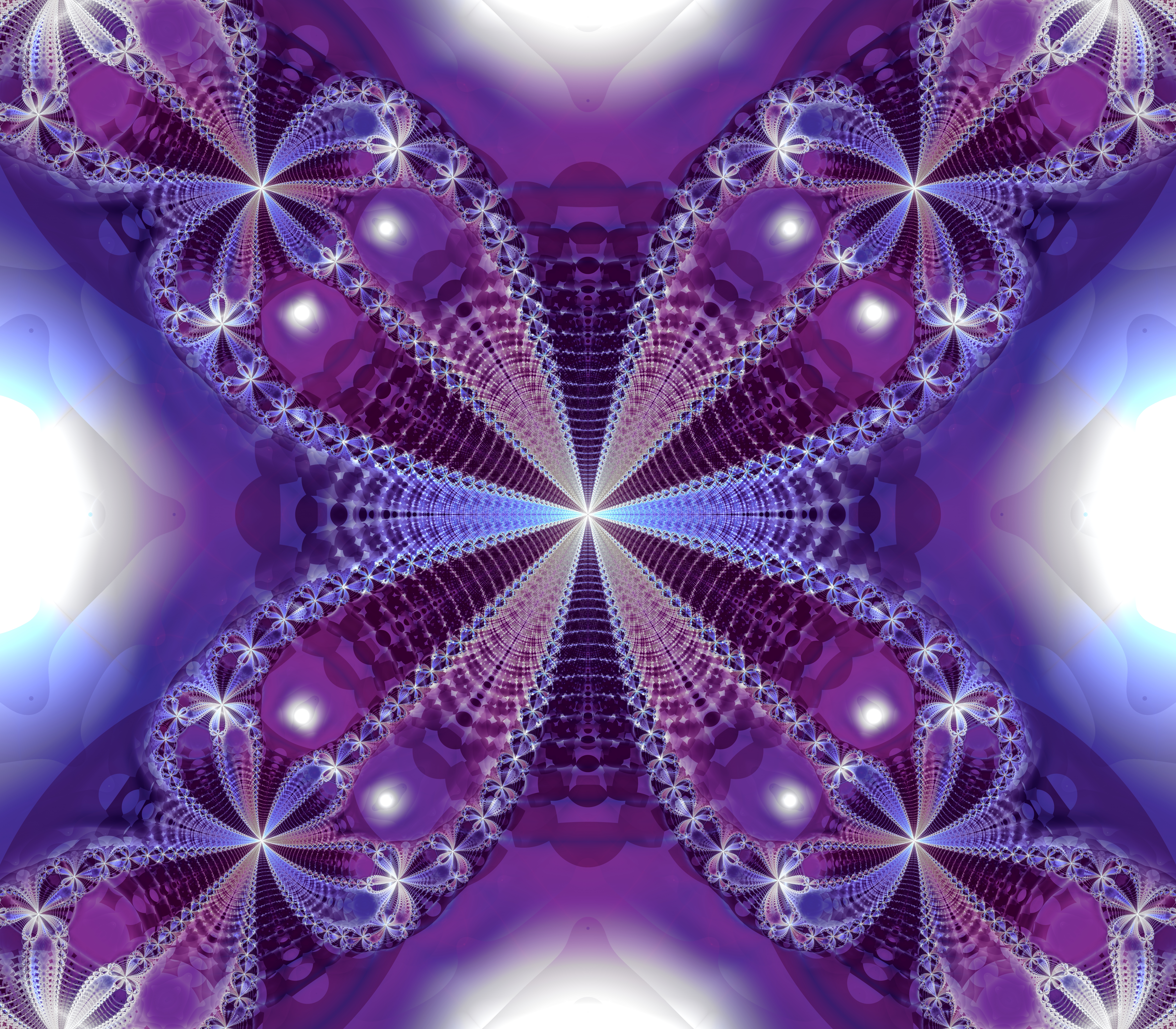 Fractal Pattern Shapes Purple Abstraction