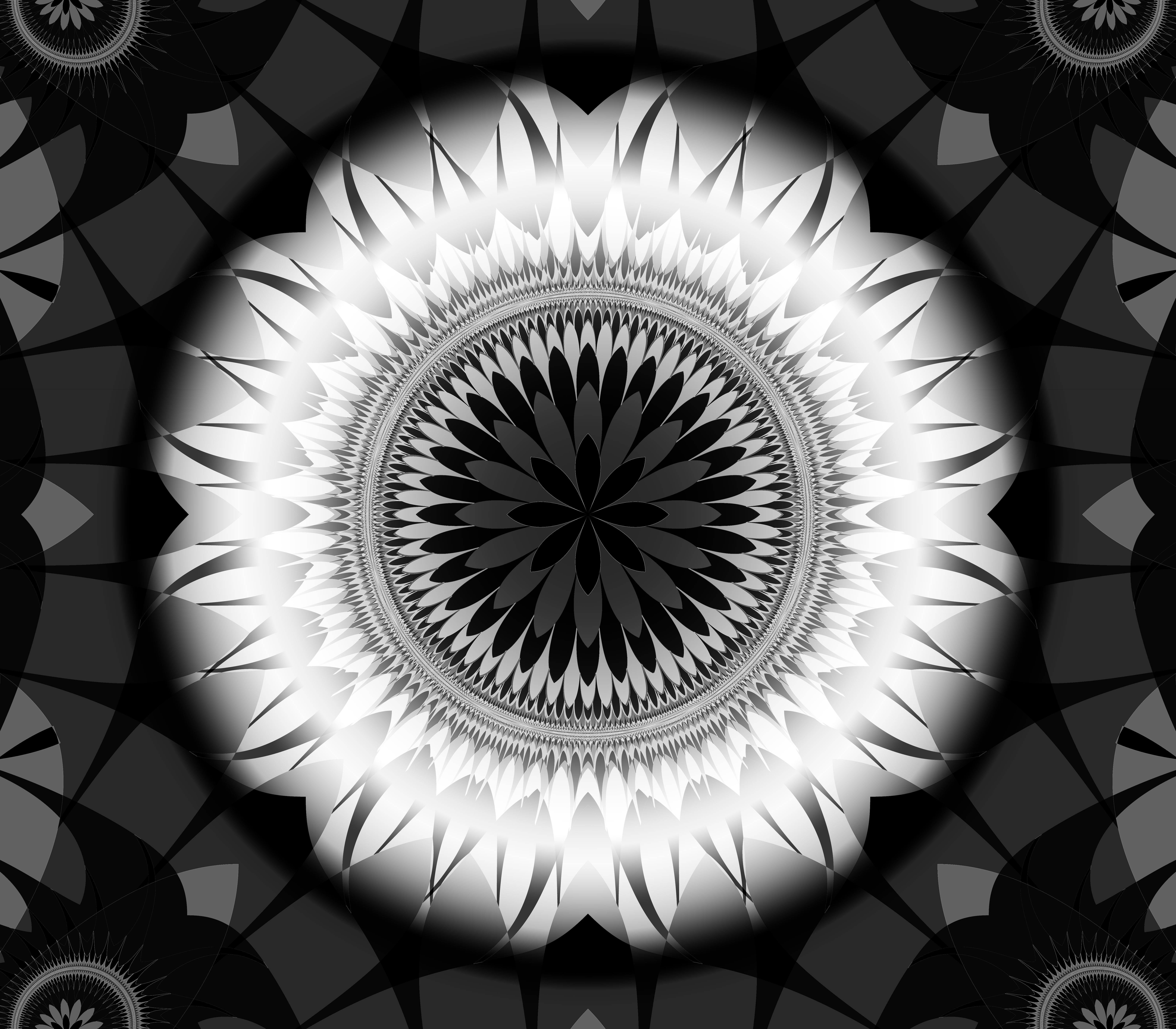 Fractal Shapes Abstraction Black-and-white