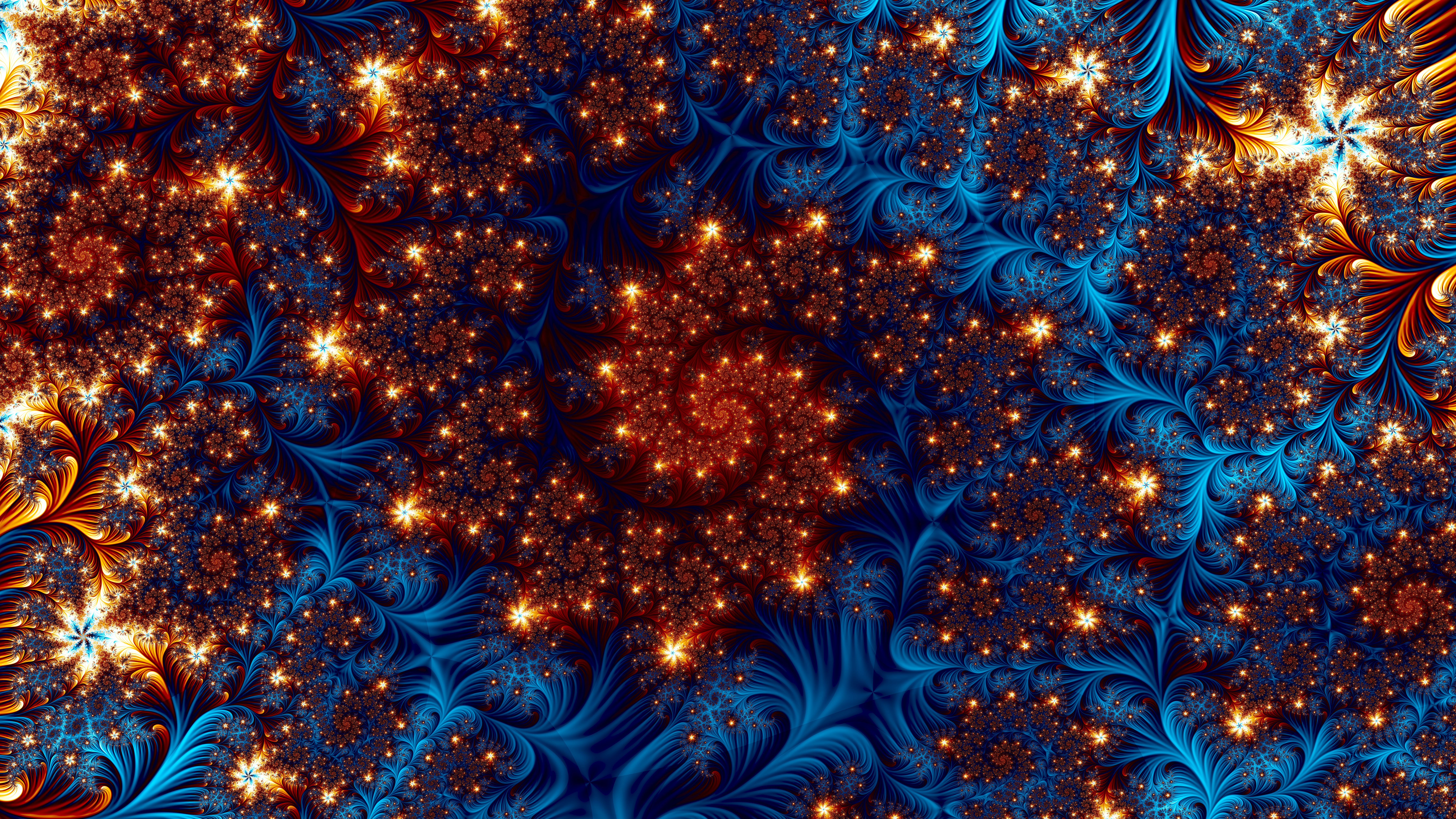 Fractal Shapes Glare Glow Abstraction